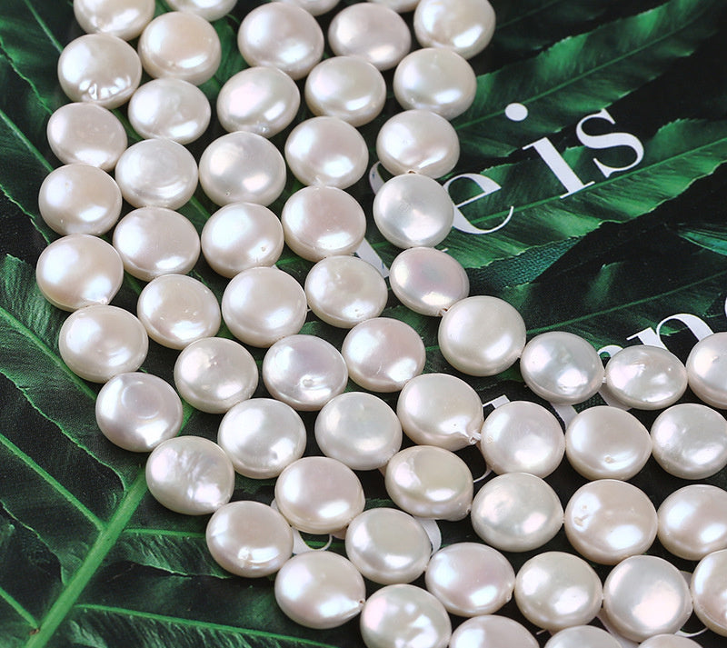 White Button Pearl Strand 10-11mm