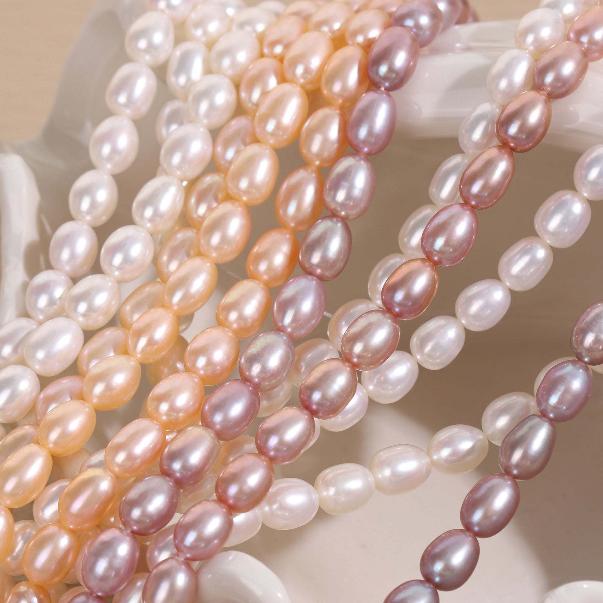 7-8mm Oval Pearl Strand