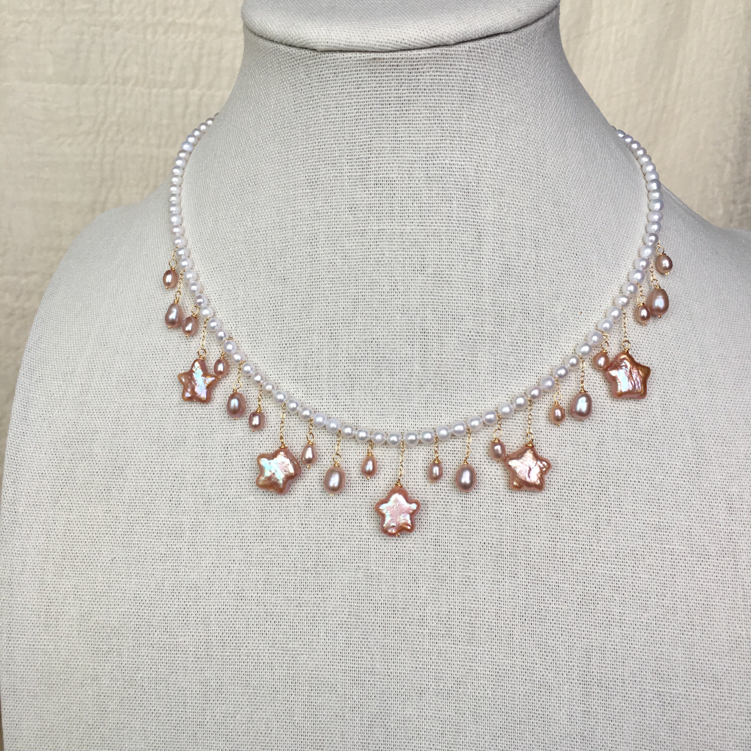 Alya's - Star Pearl Charm Necklace