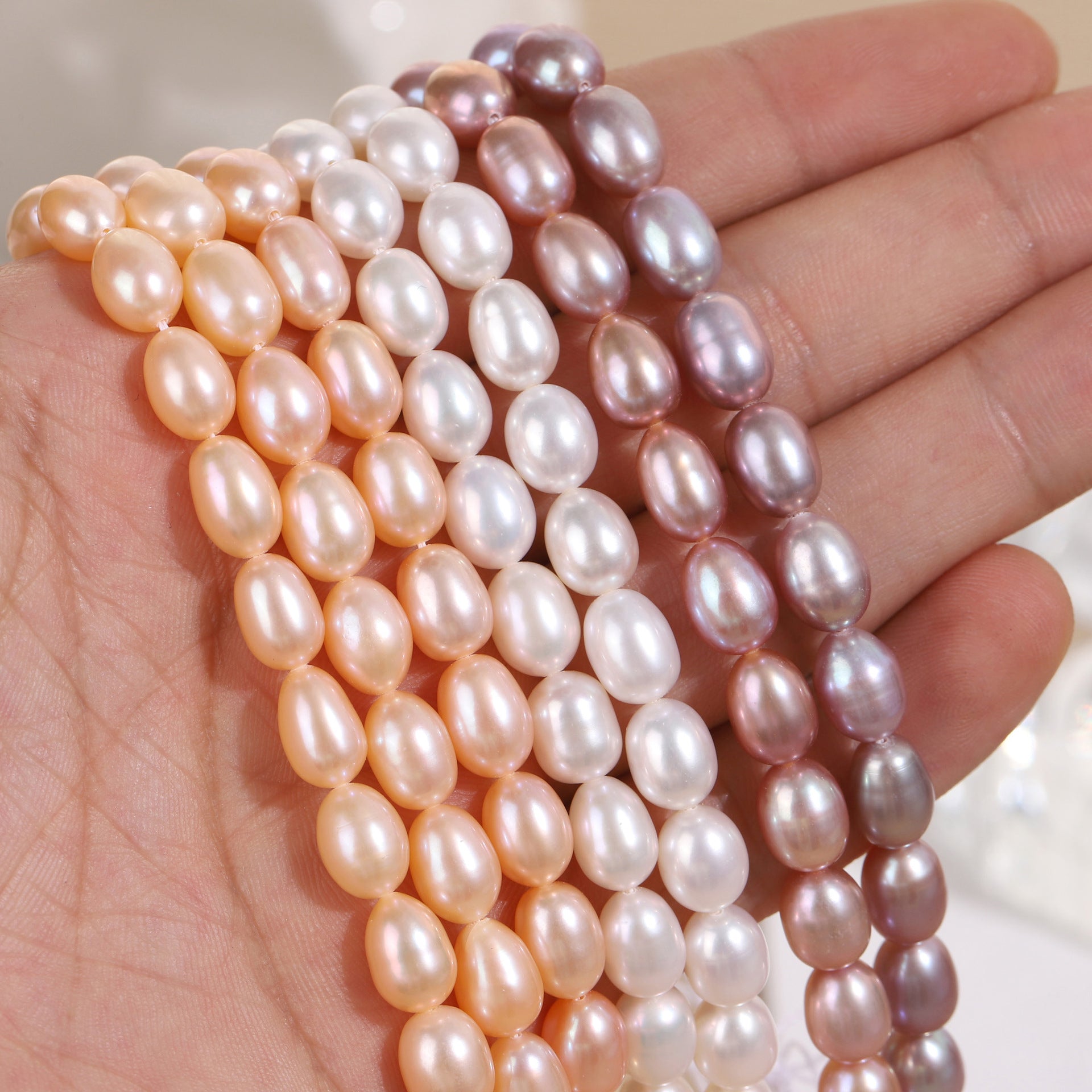 7-8mm Oval Pearl Strand