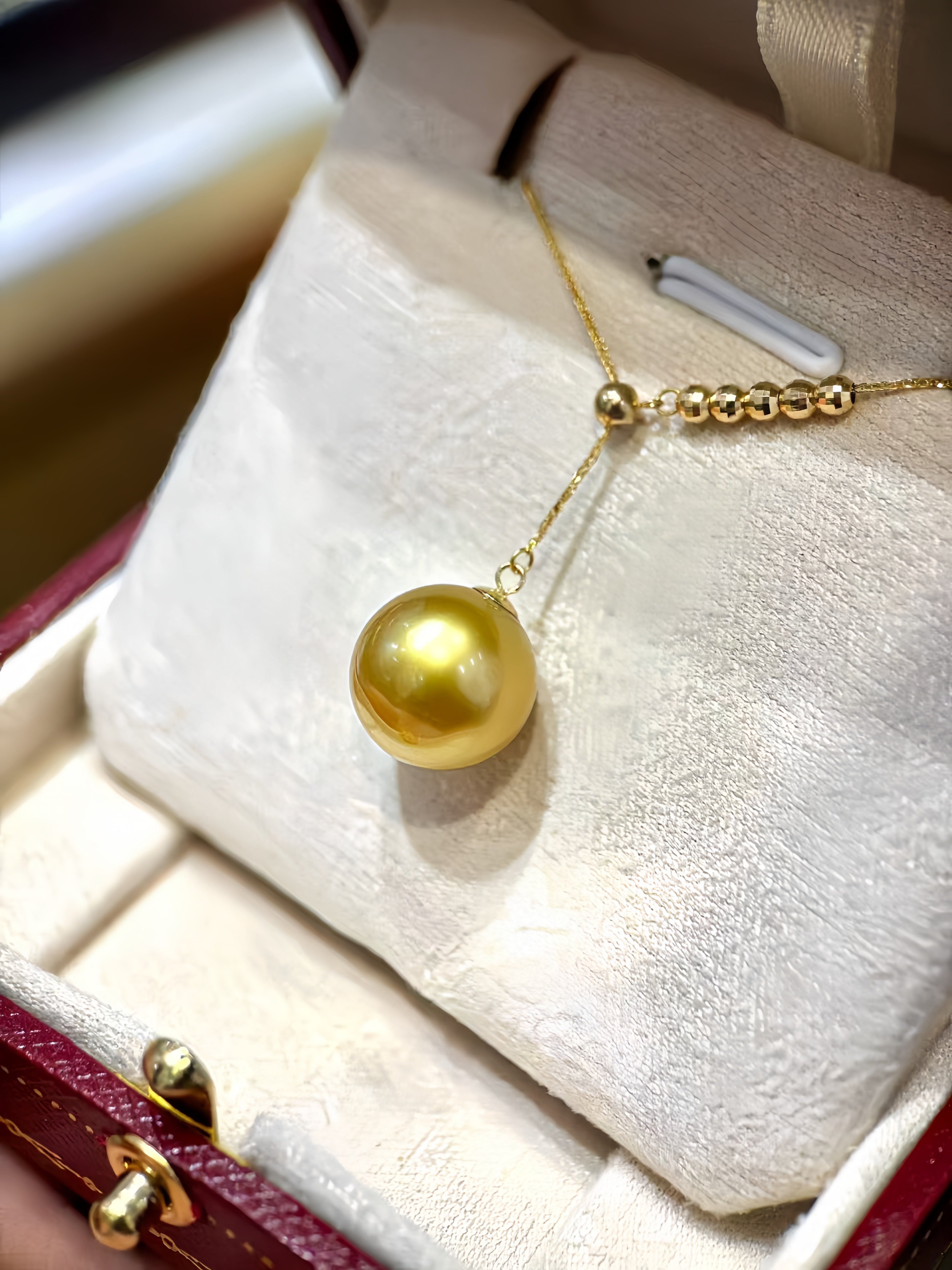 11-12mm South Sea Gold Pearl Necklace/18K Gold N.03