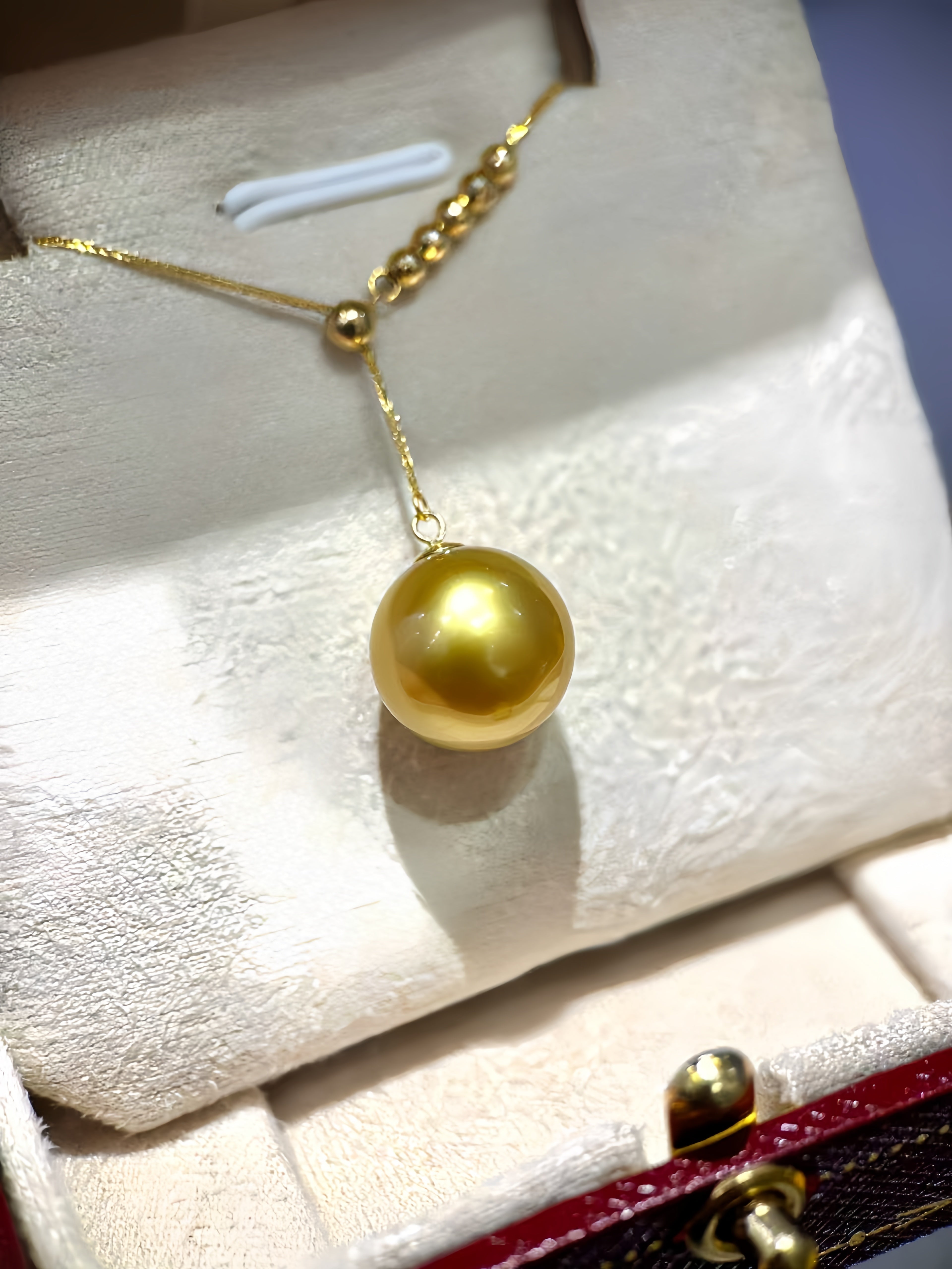 11-12mm South Sea Gold Pearl Necklace/18K Gold N.03