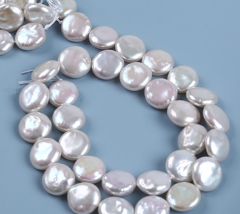 White Button Pearl Strand 11-12mm