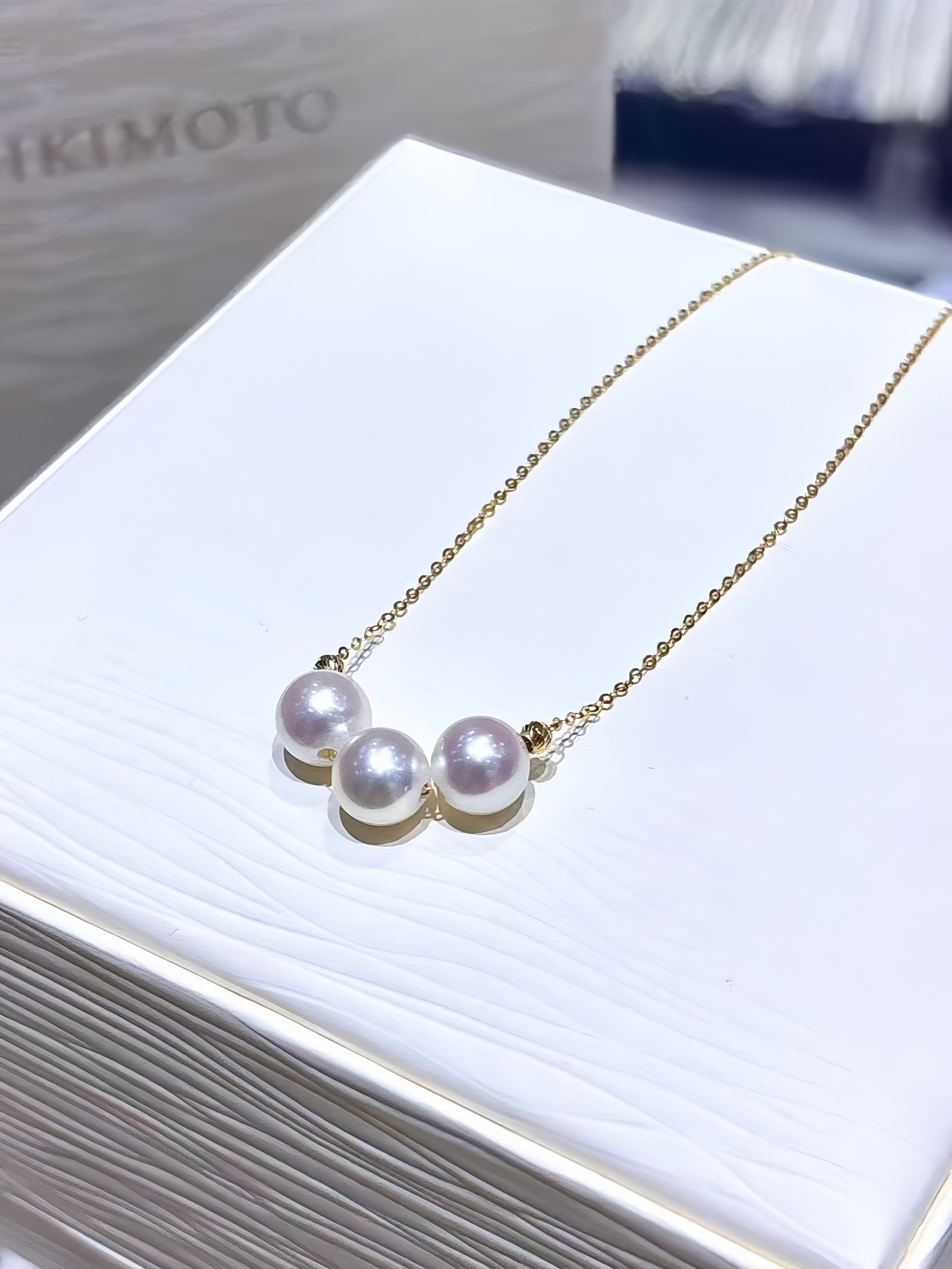 7-8mm Akoya Pearl Necklace/18K Gold N.01