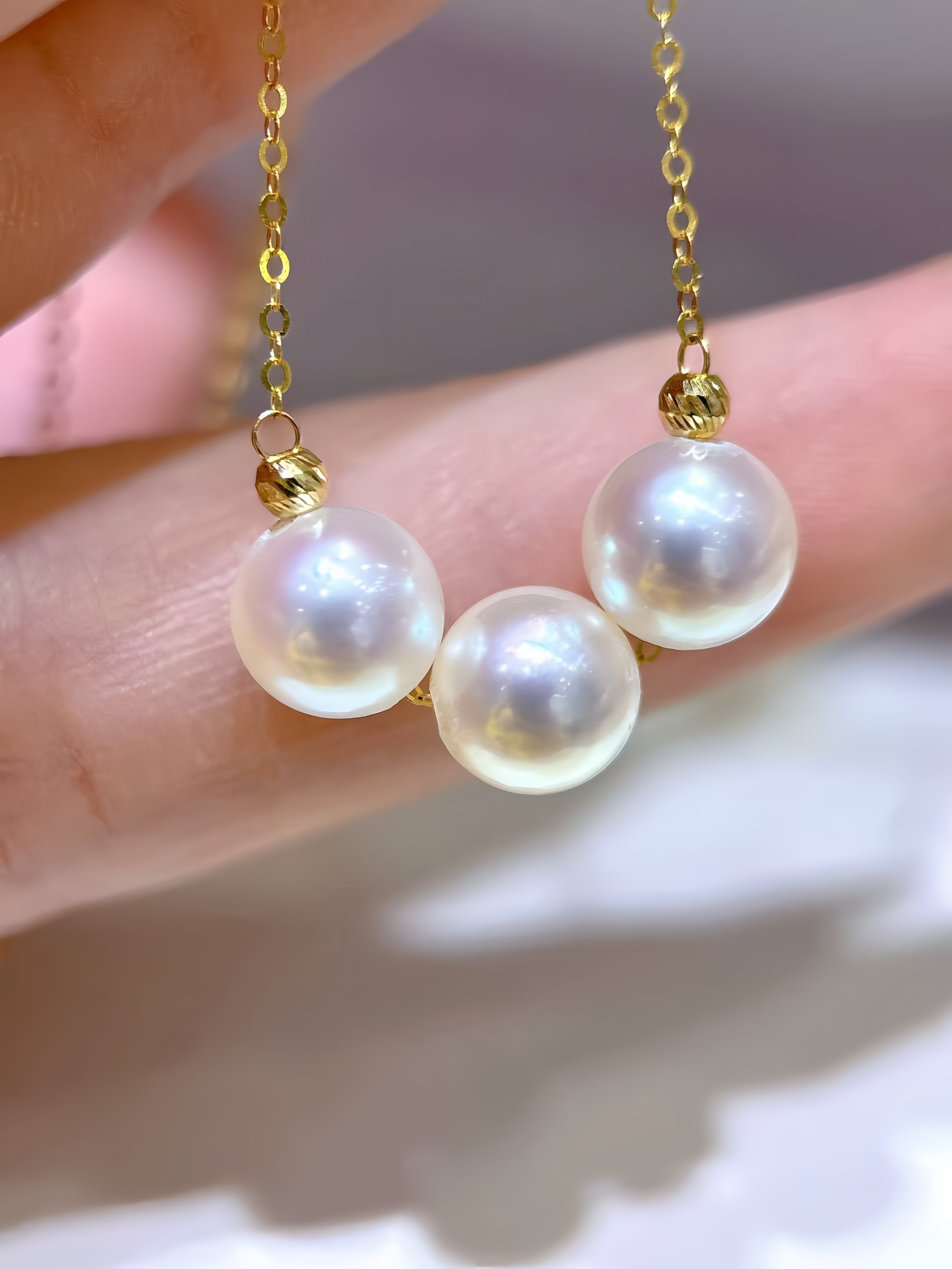 7-8mm Akoya Pearl Necklace/18K Gold N.01