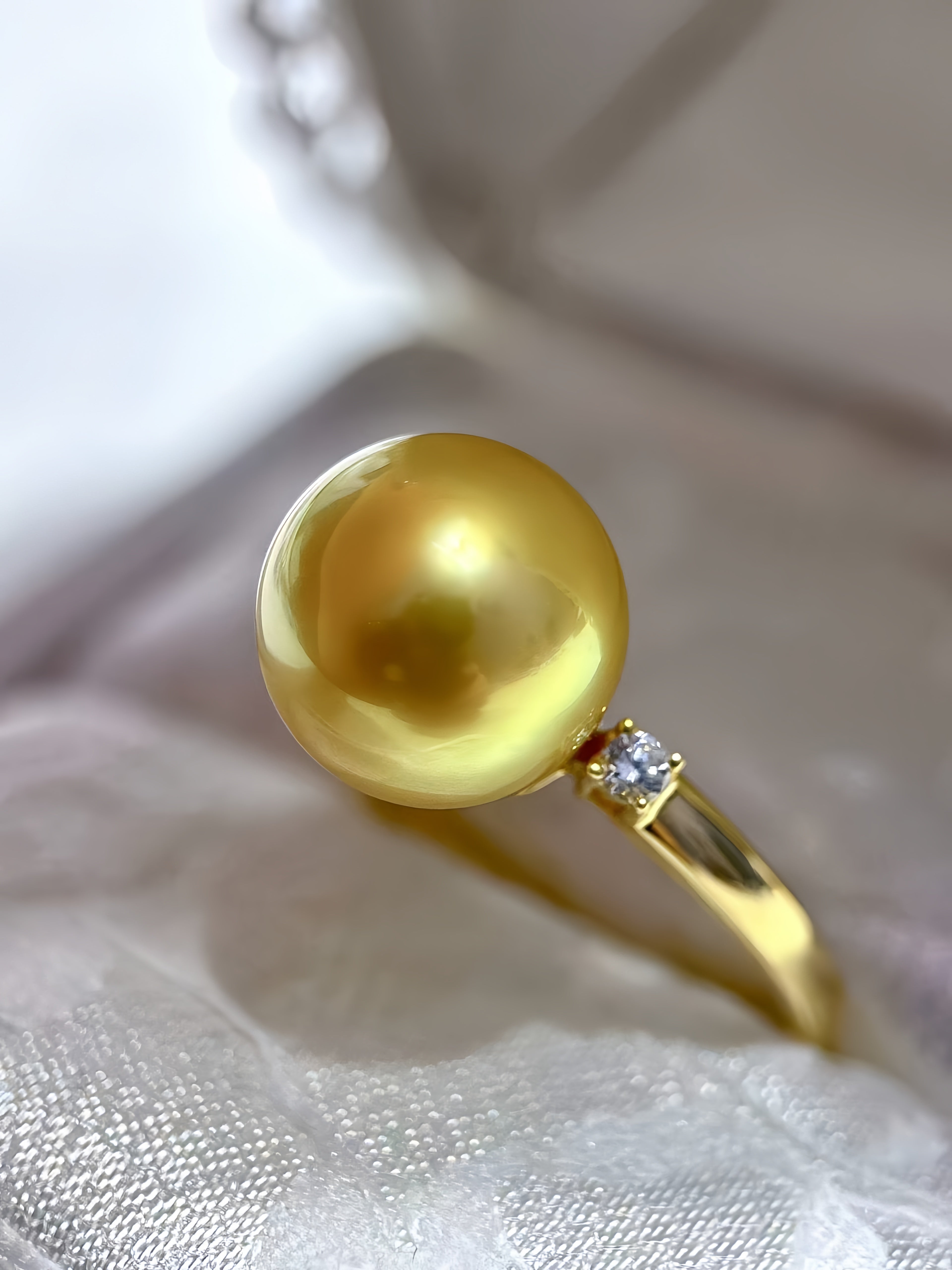 11-12mm South Sea Gold Pearl Ring/18K Gold R.01