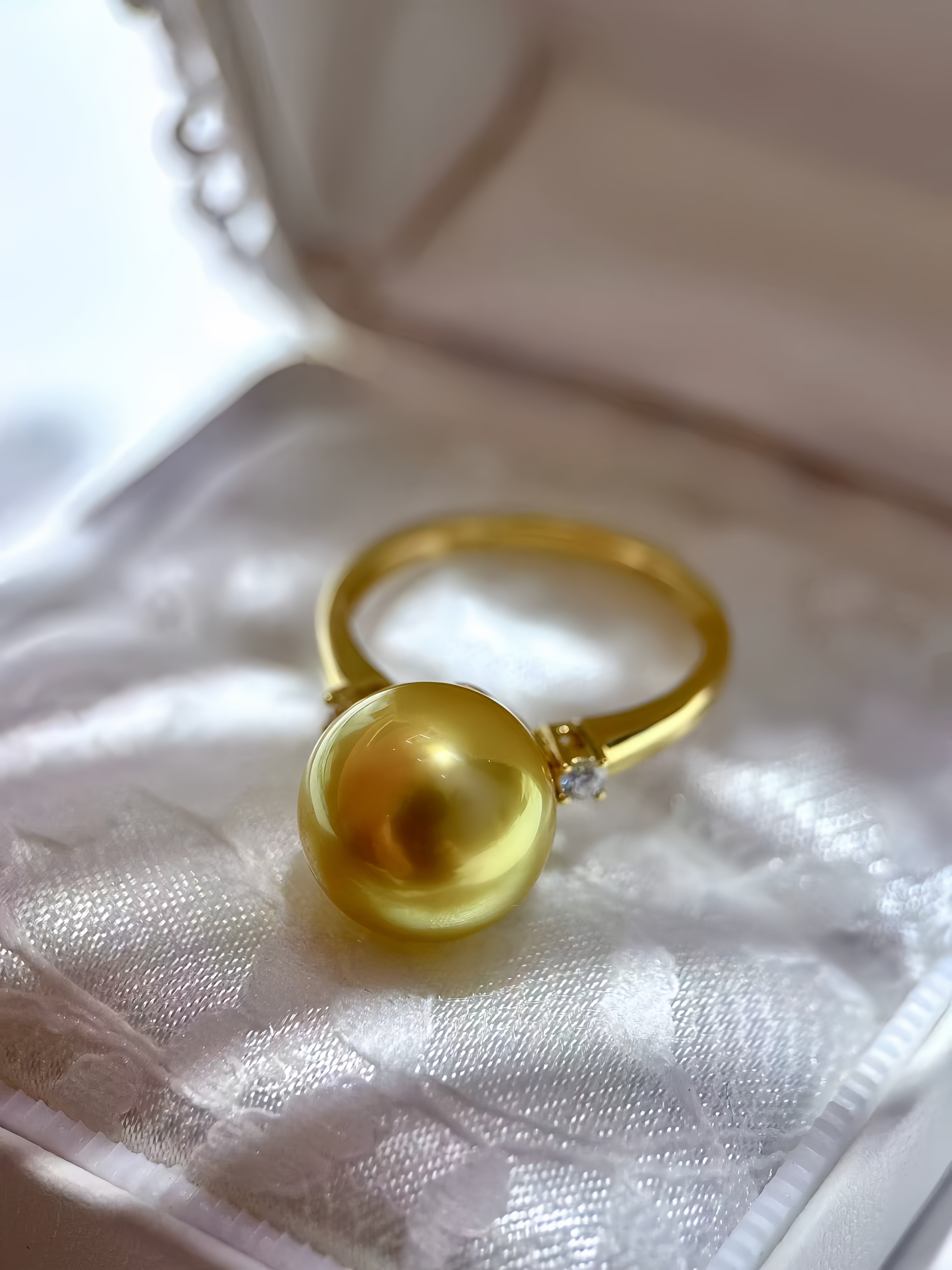 11-12mm South Sea Gold Pearl Ring/18K Gold R.01