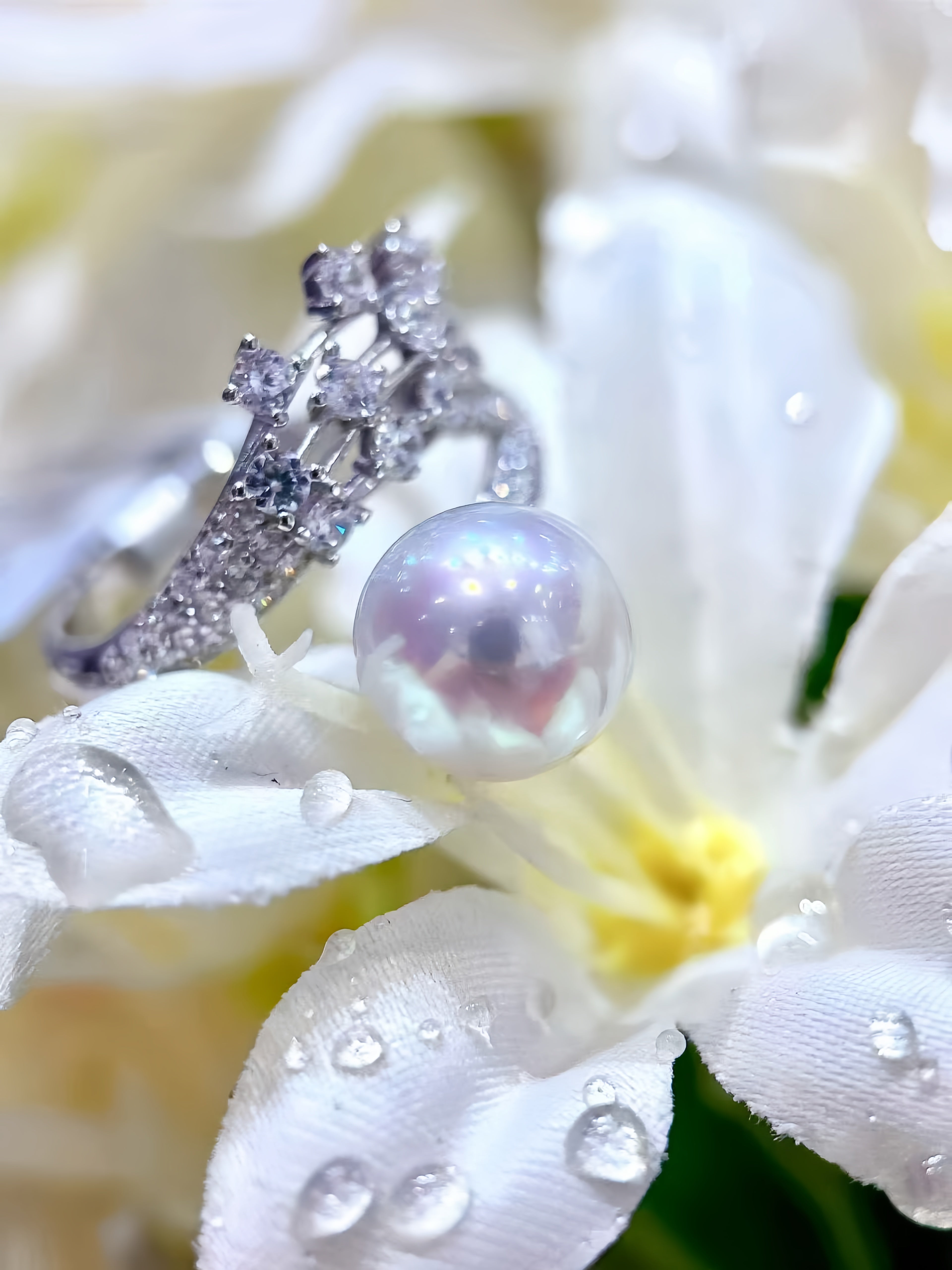 9-10mm Australian White Pearl Ring R.01