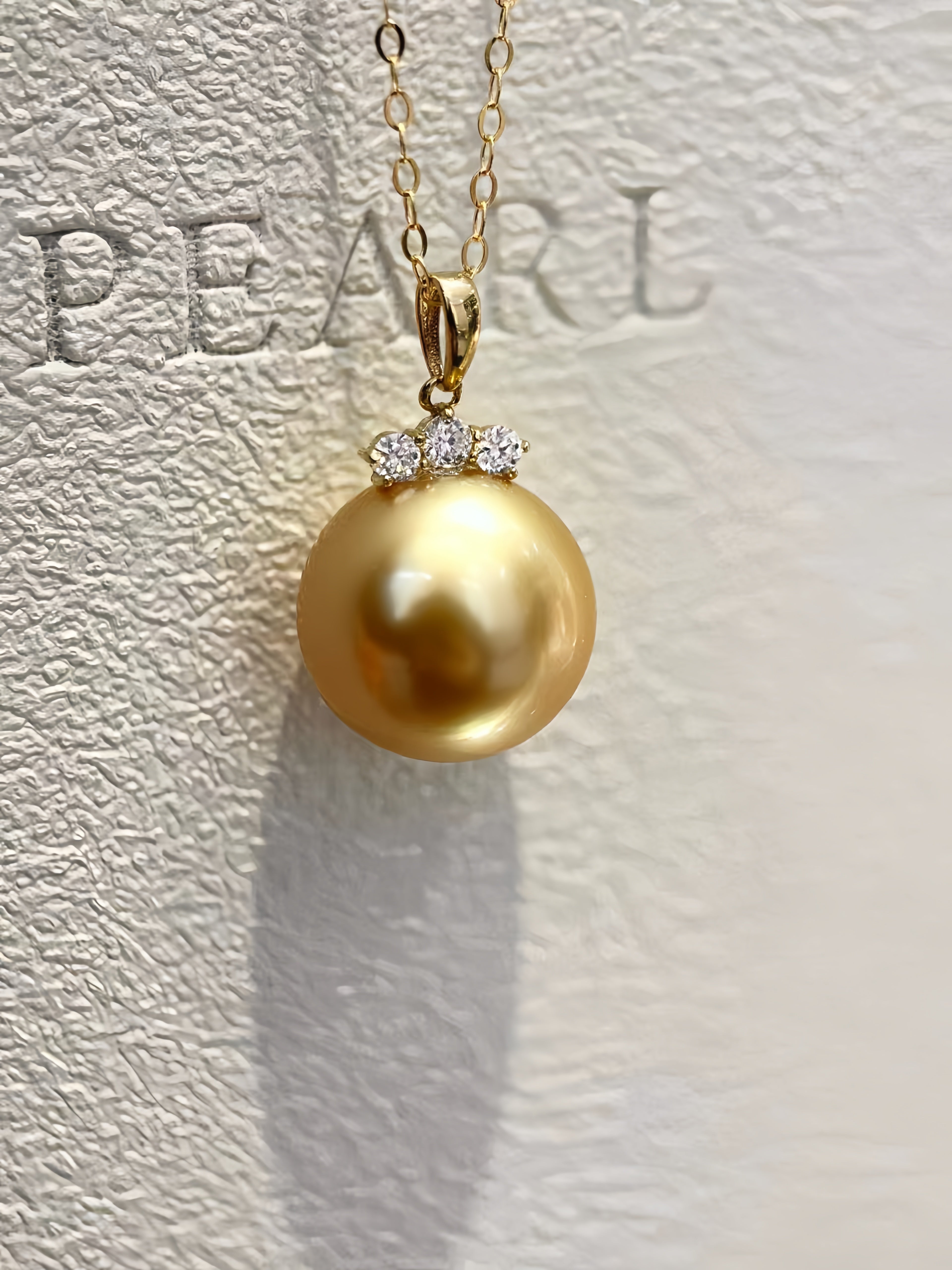 11-12mm South Sea Gold Pearl Pendant/18K Gold P.03