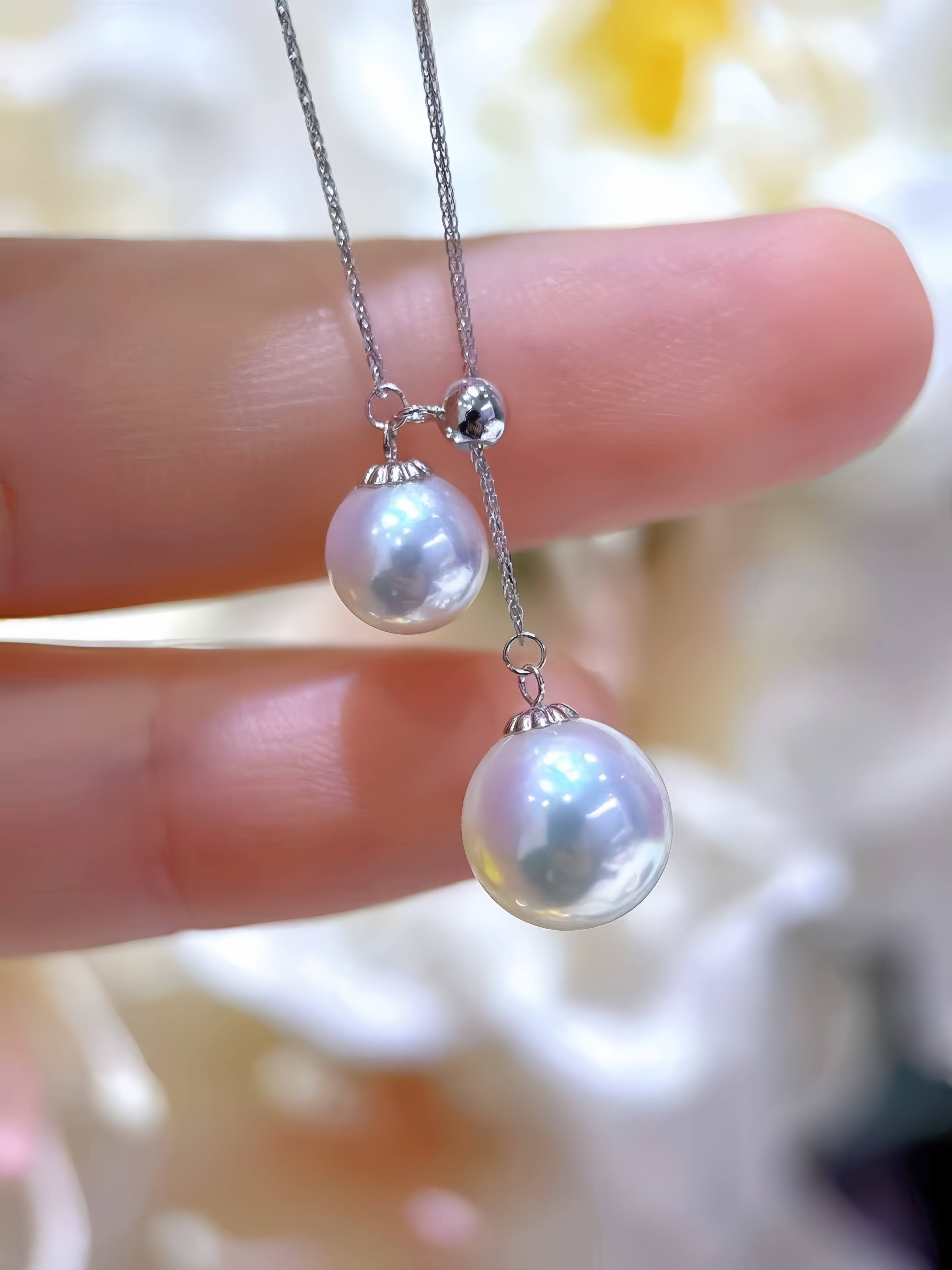 6mm&9mm Akoya Pearl Necklace/18K Gold N.01