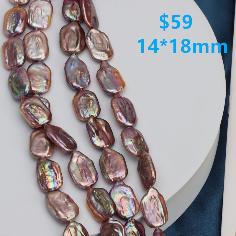 Purple Square Pearl Strand 14*18mm