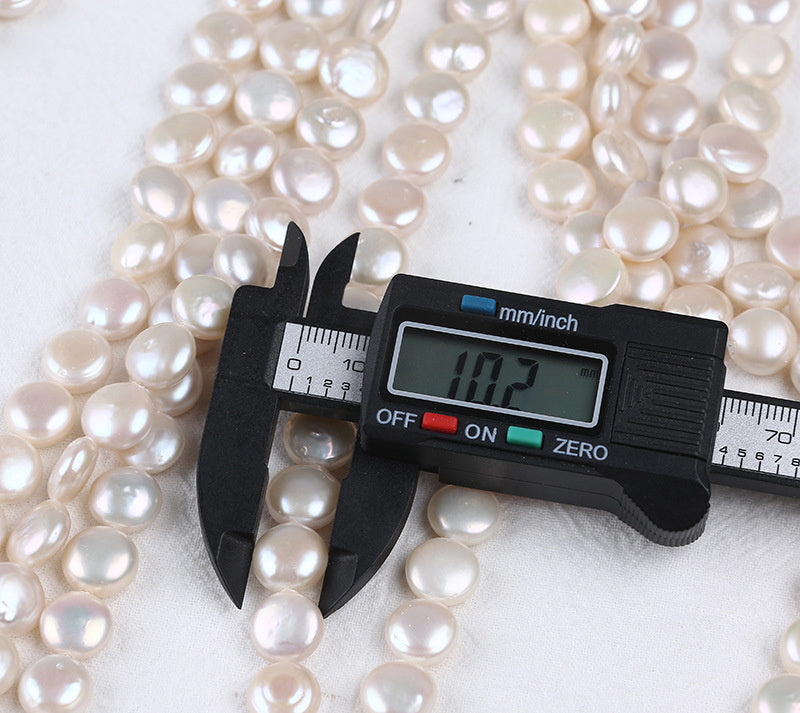 White Button Pearl Strand 10-11mm