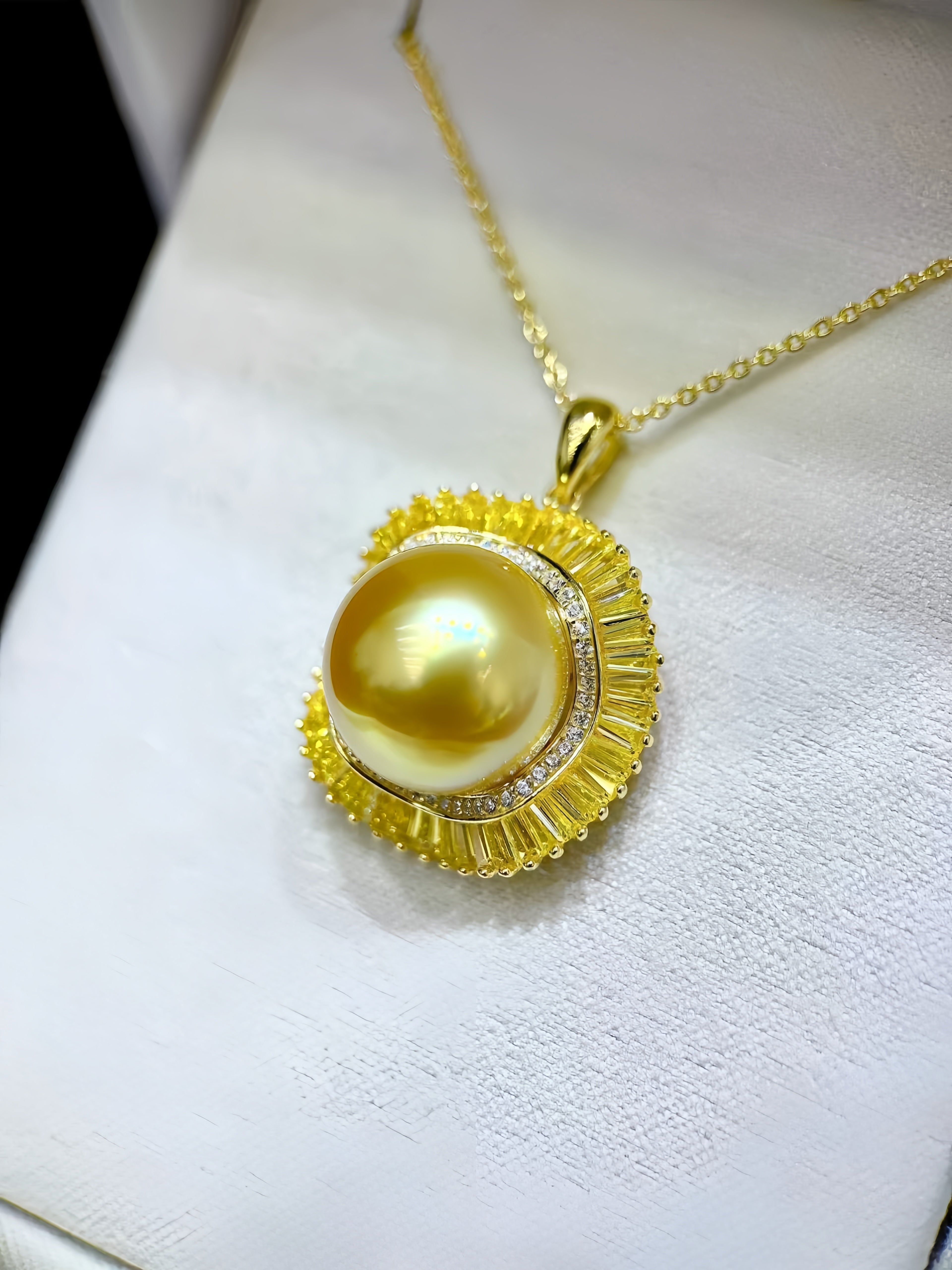 14-15mm South Sea Gold Pearl Pendant P.03