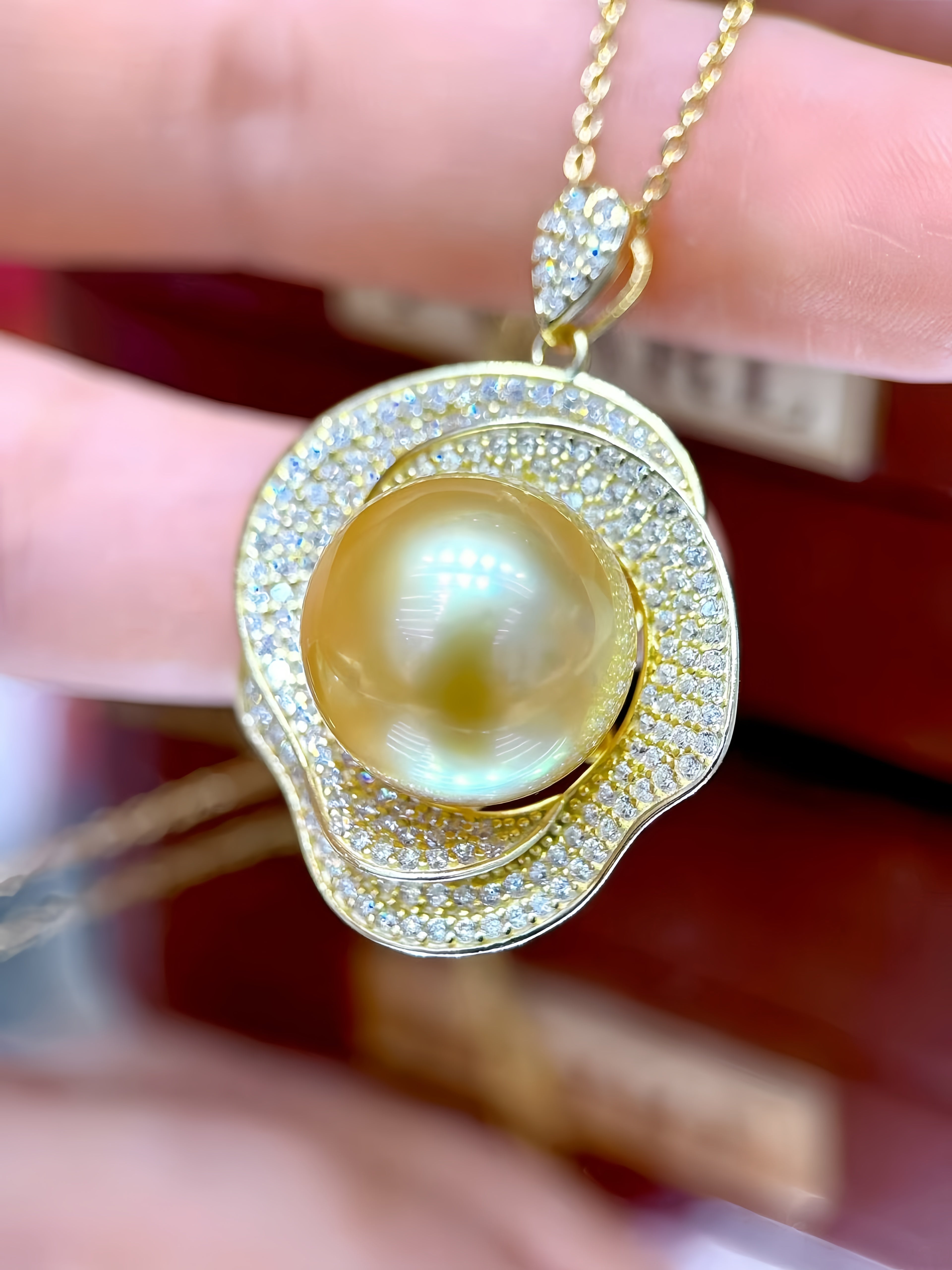 13-14mm South Sea Gold Pearl Pendant P.03