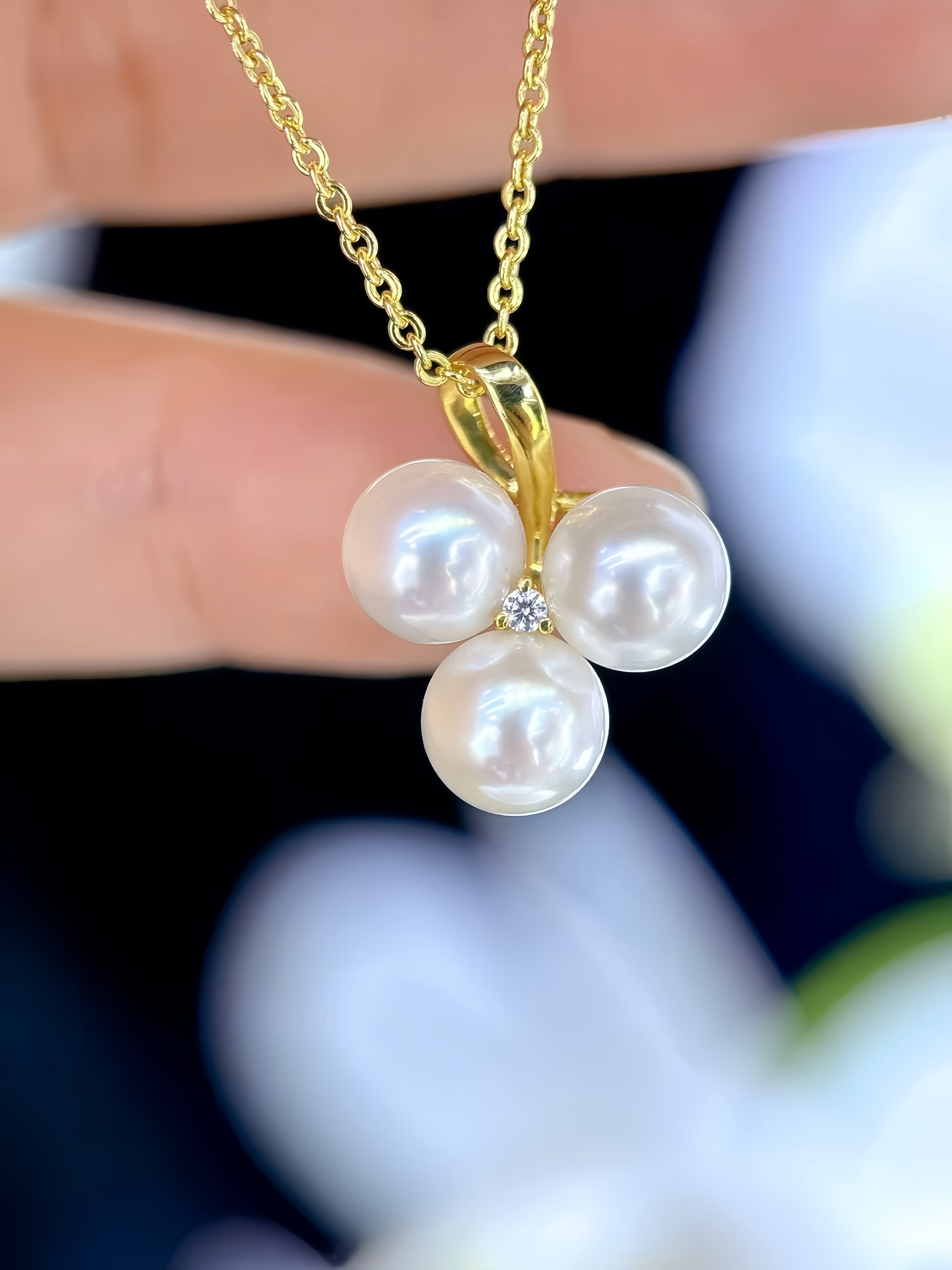 6-7mm Akoya Pearl Pendant/18K Gold P.01
