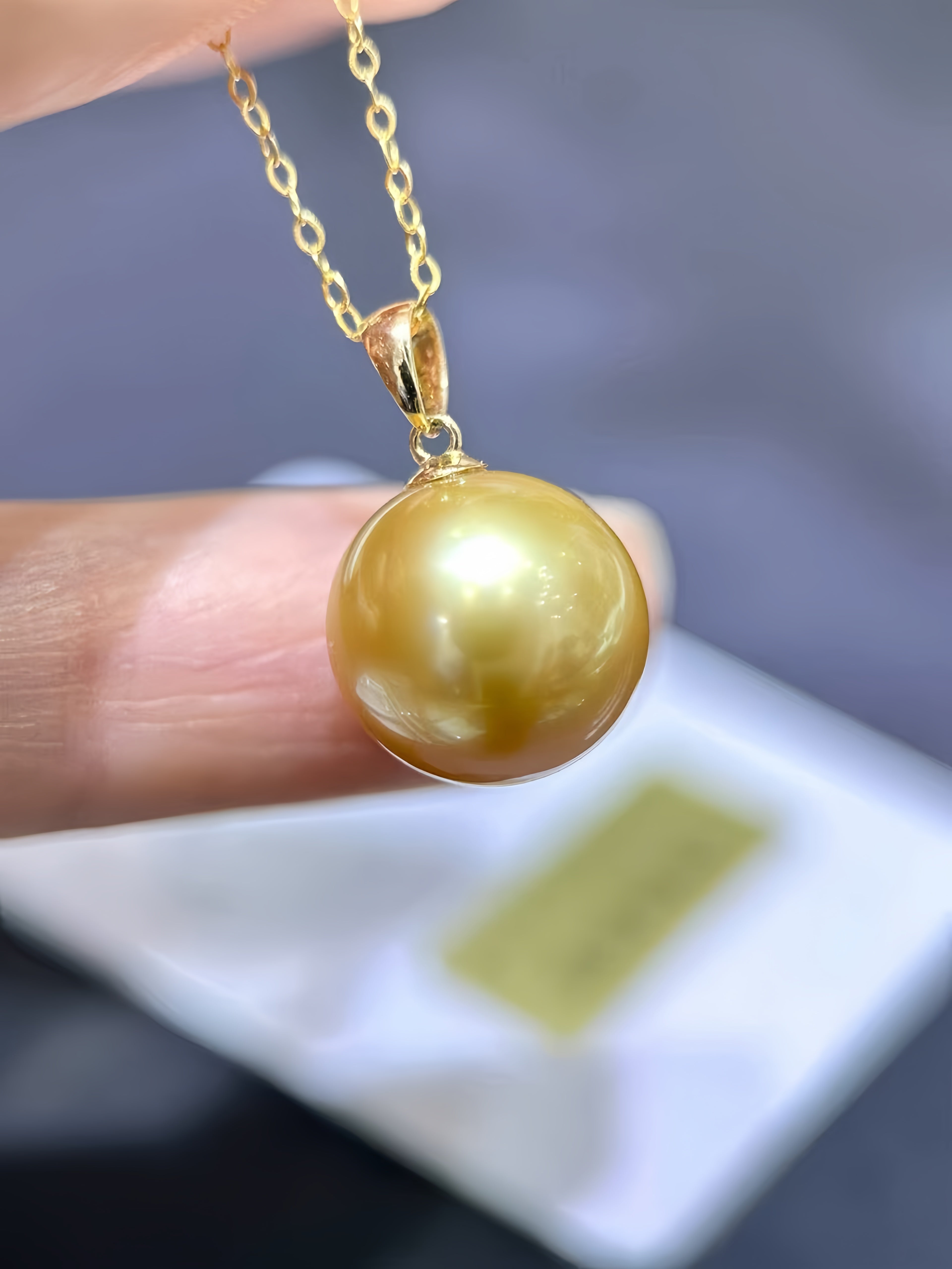12-13mm South Sea Gold Pearl Pendant/18K Gold P.02