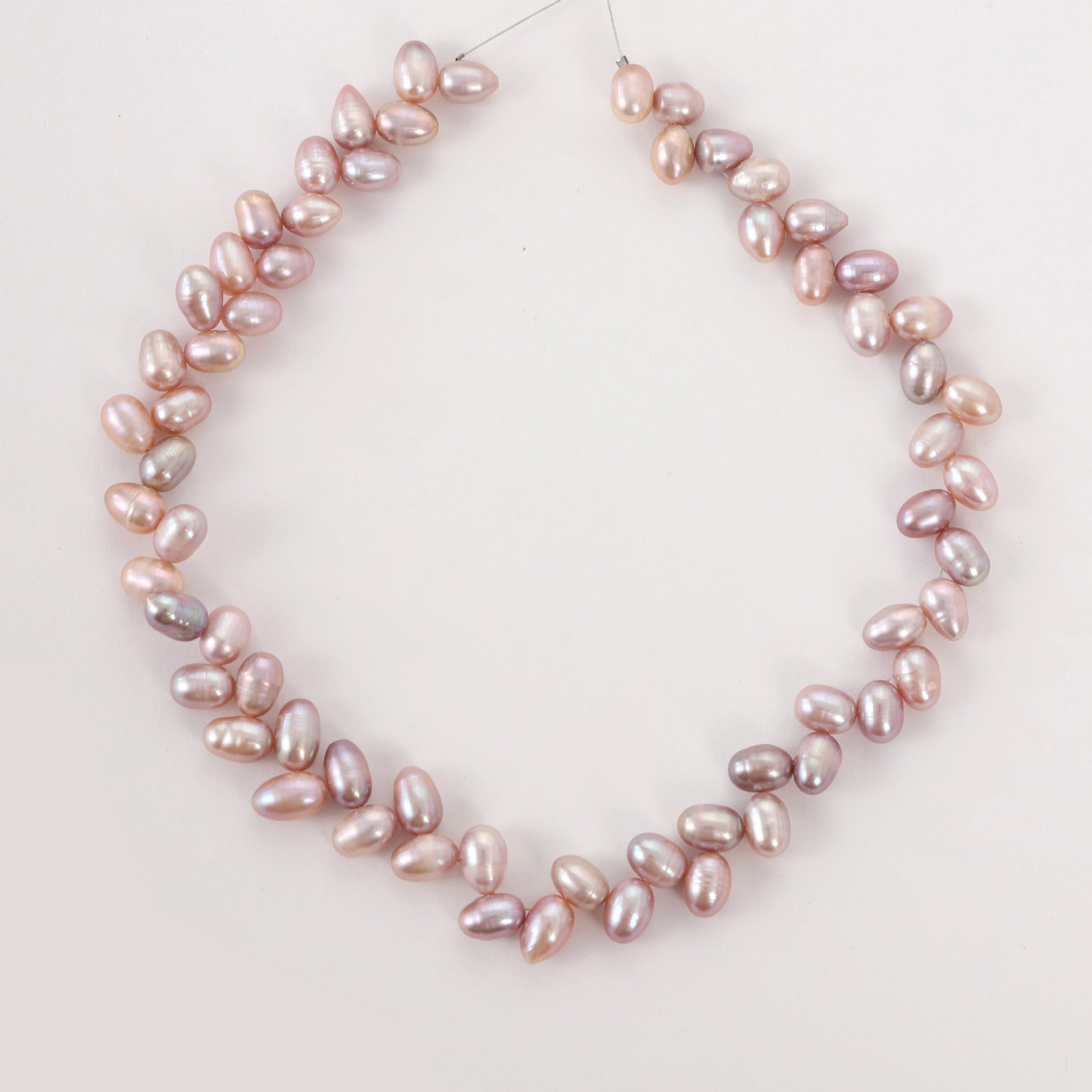 8mm Cross Oval Pearl Strand