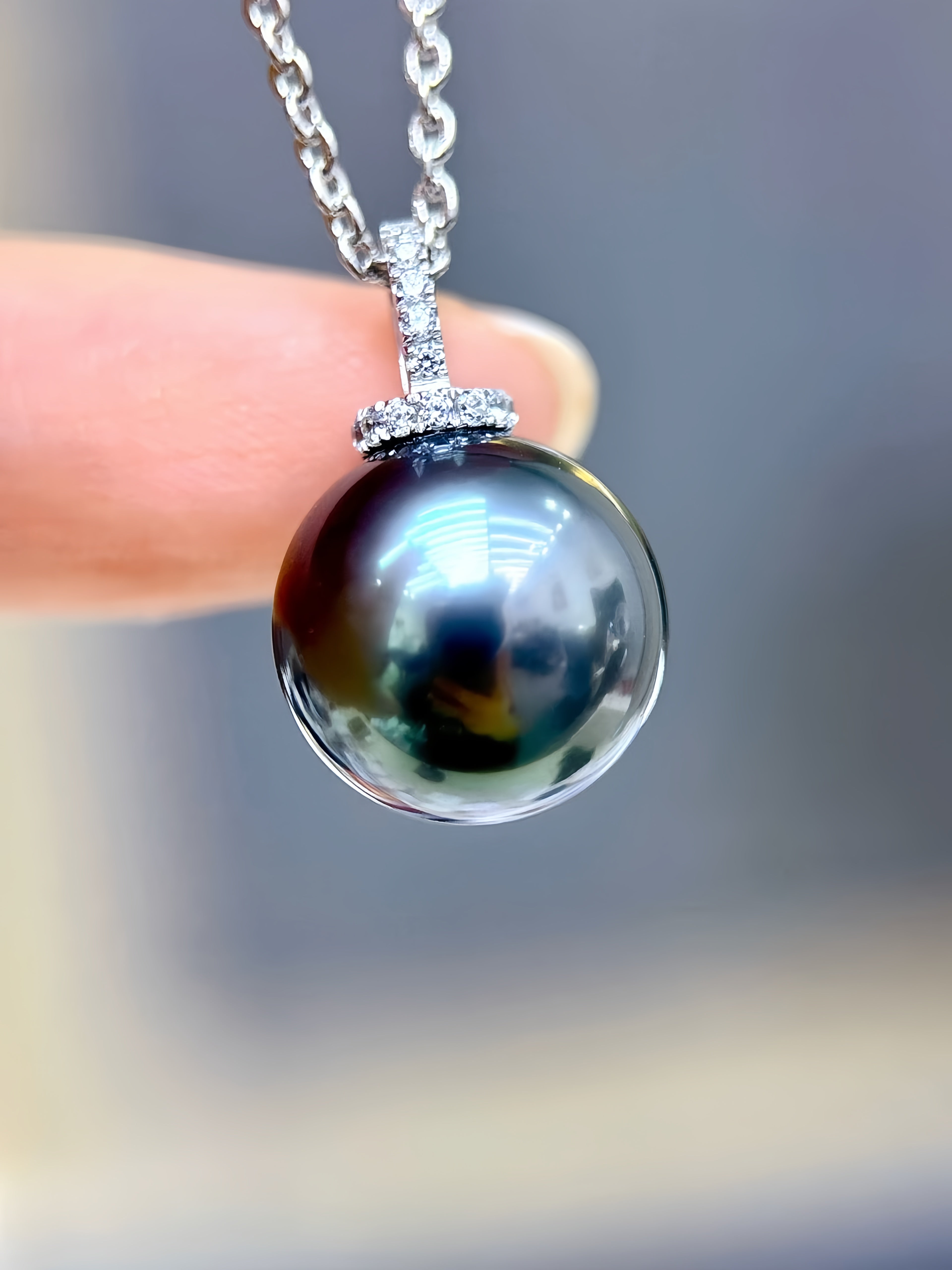 11-12mm Tahitian Pearl Pendant/18K Gold P.02