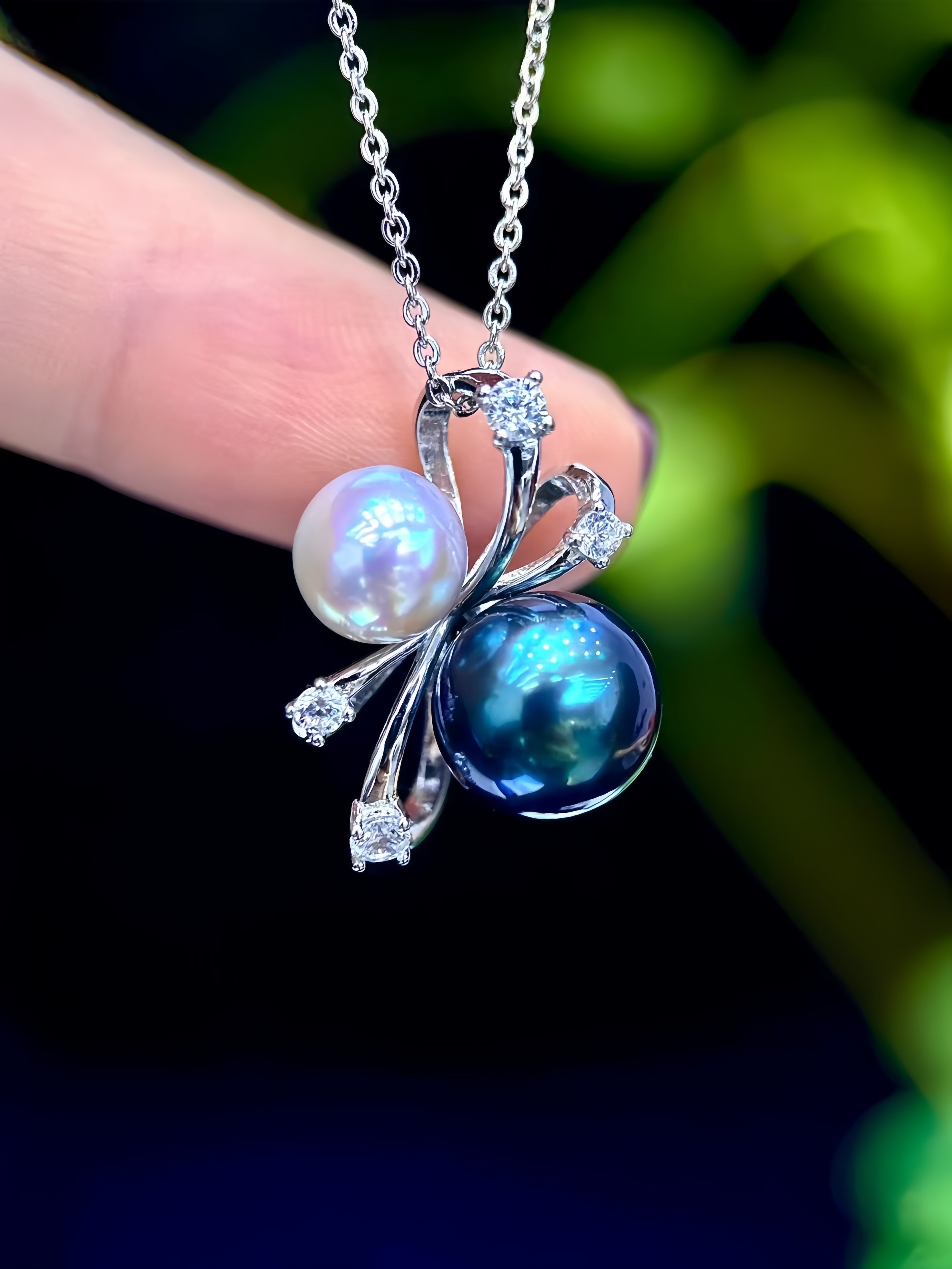 7mm Akoya&10mm Tahitian Pearl Pendant P.01