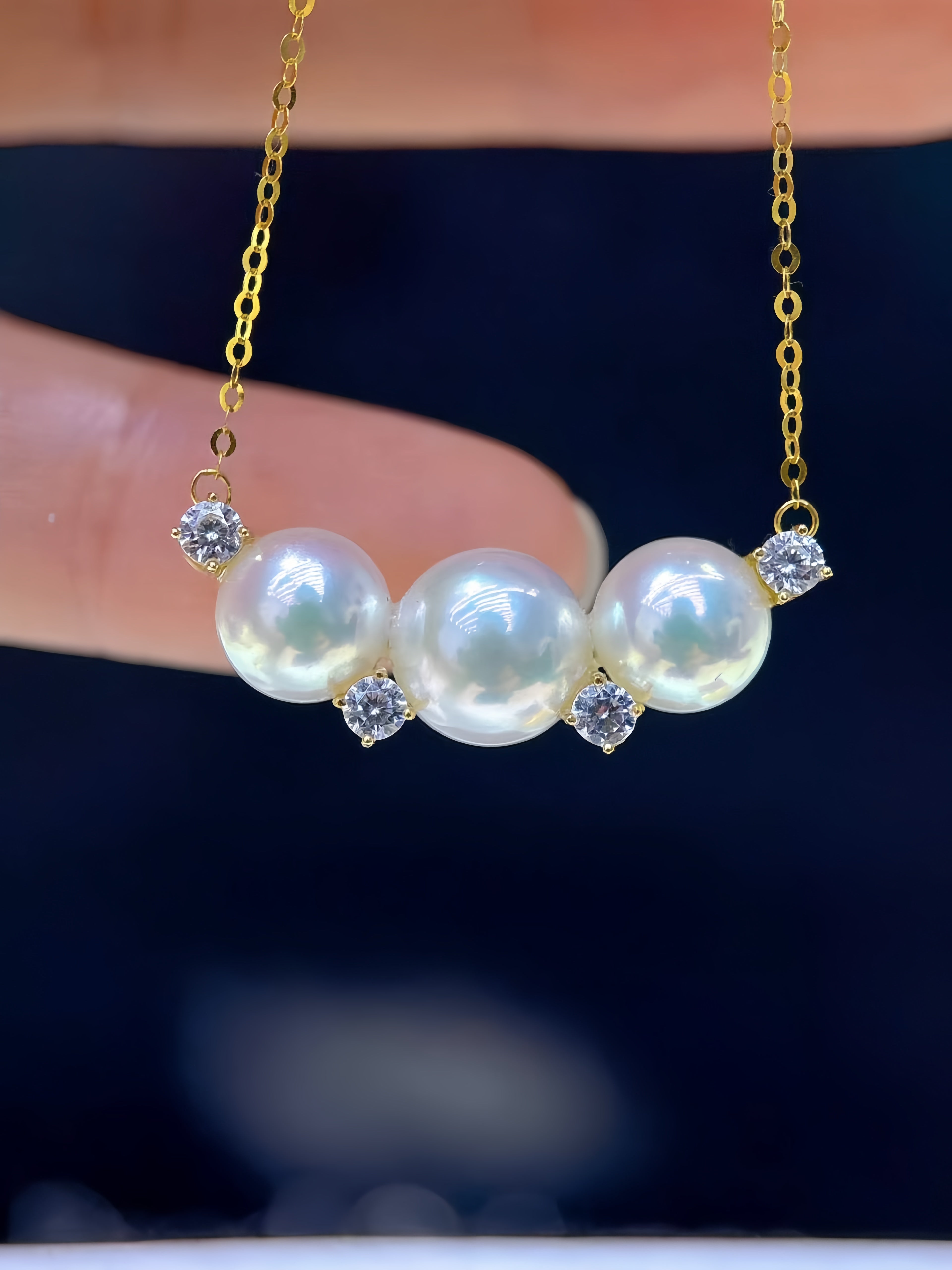 6-8mm Akoya Pearl Necklace/18K Gold N.01