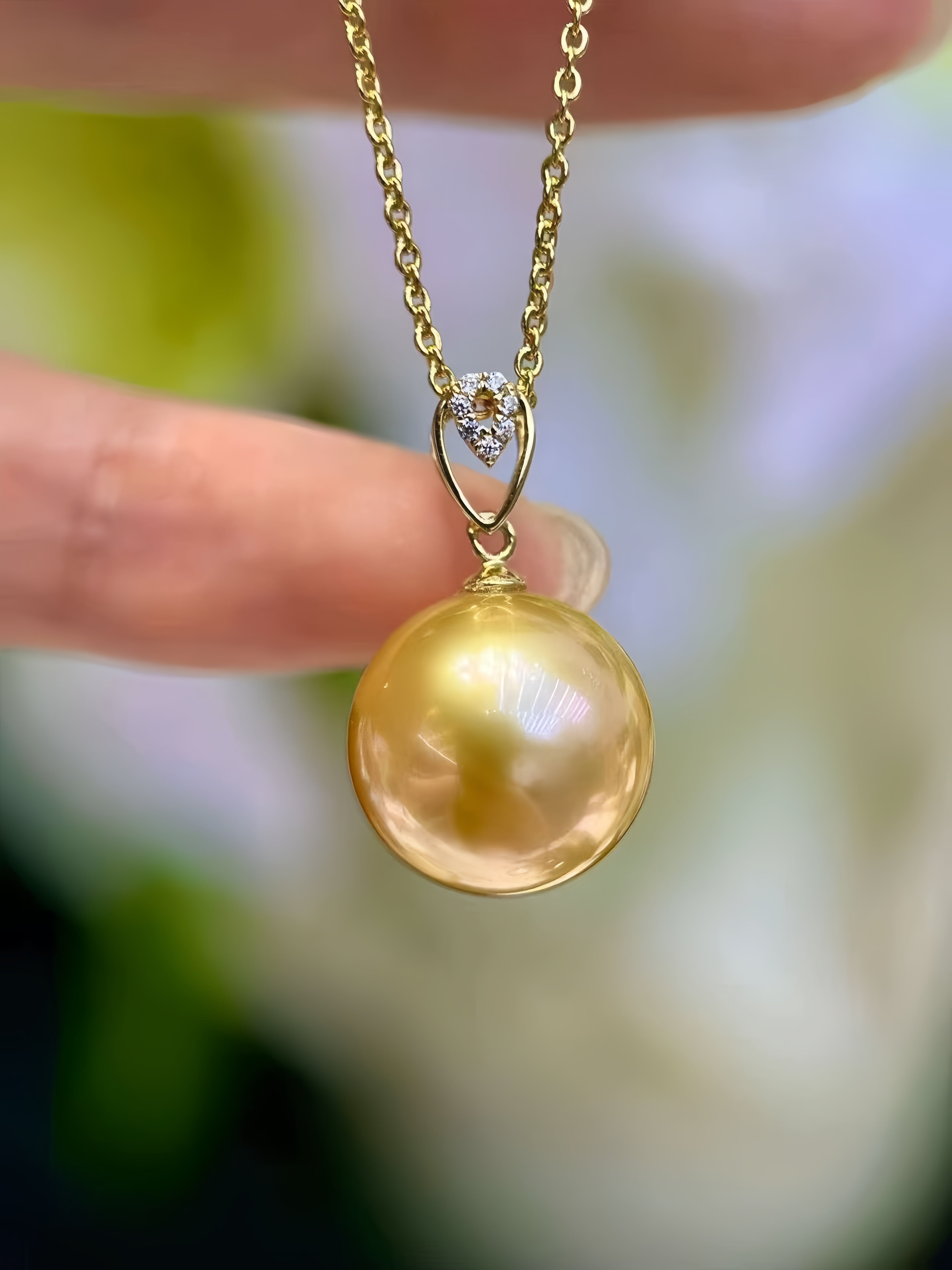 12-13mm South Sea Gold Pearl Pendant/18K Gold P.03