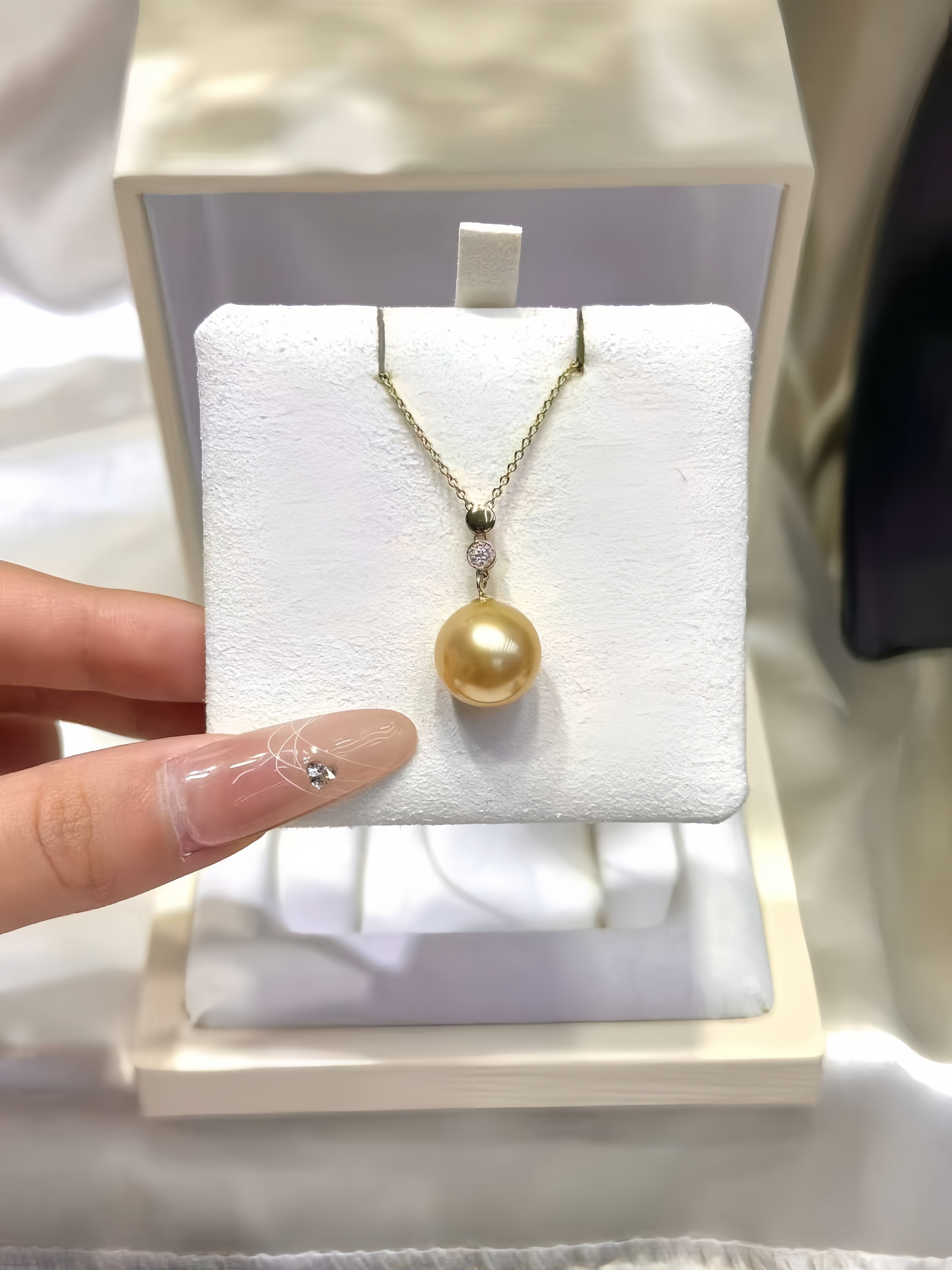 12-13mm South Sea Gold Pearl Pendant/18K Gold Setting P.03