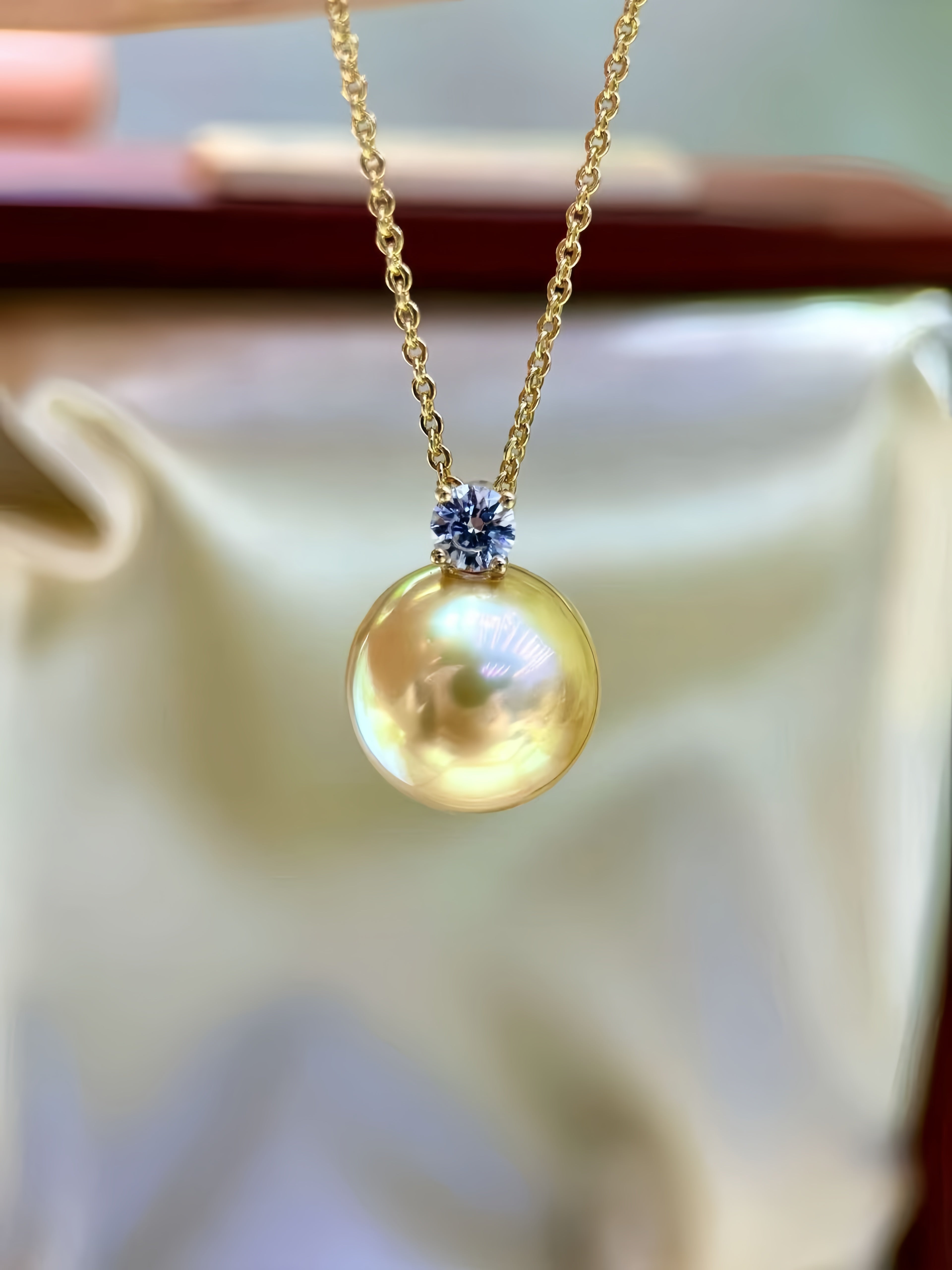 12-13mm South Sea Gold Pearl Pendant/18K Gold P.02