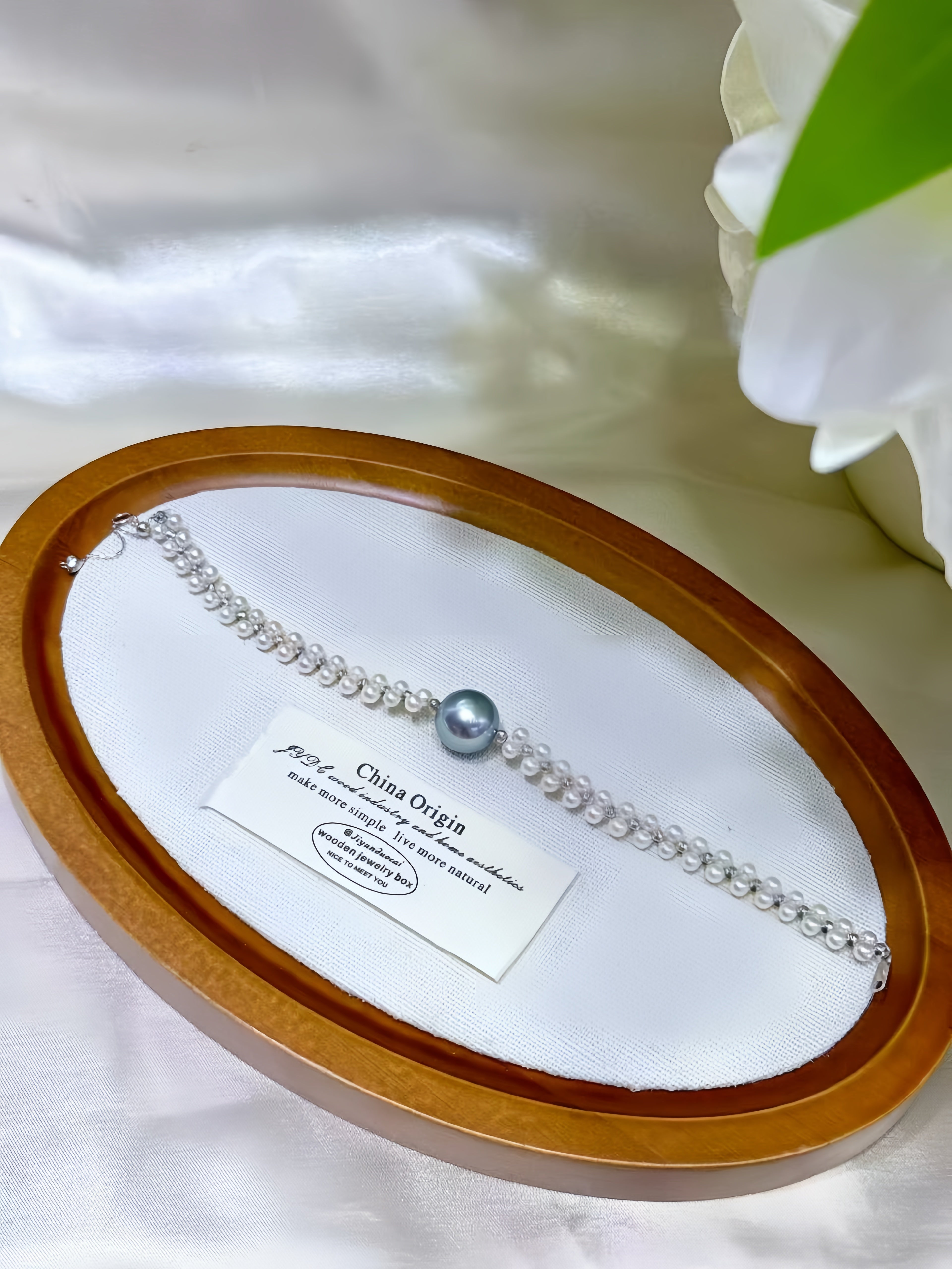 3-4mm Freshwater Akoya&11-12mm Tahitian Pearl Bracelet/18K Gold B.01