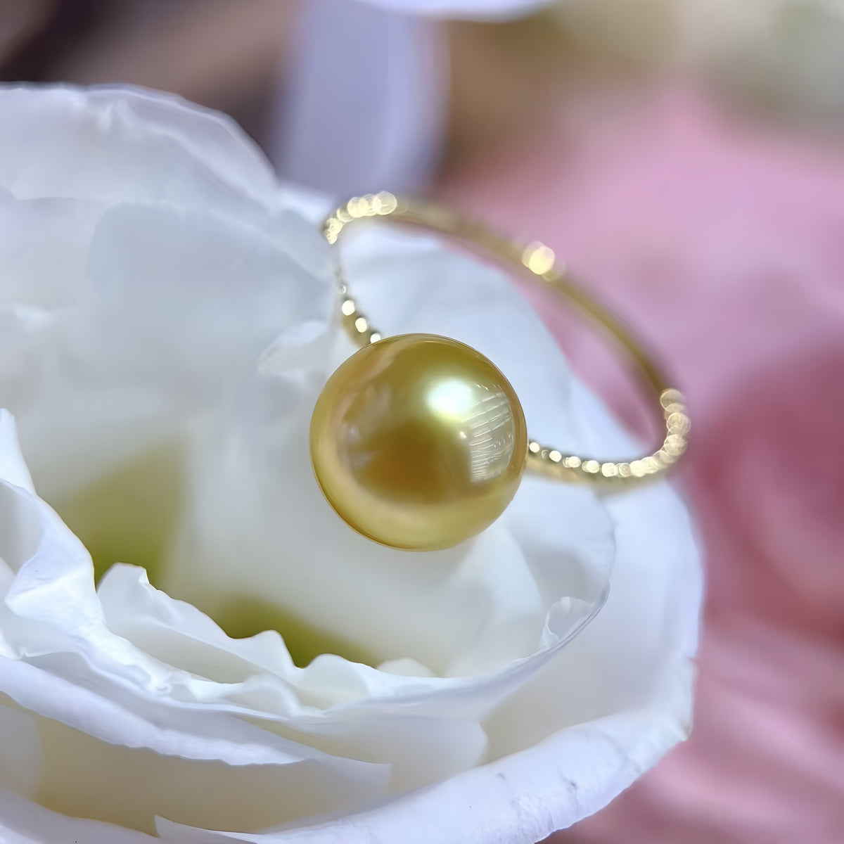 9-10mm South Sea Gold Pearl Ring/18K Gold R.01