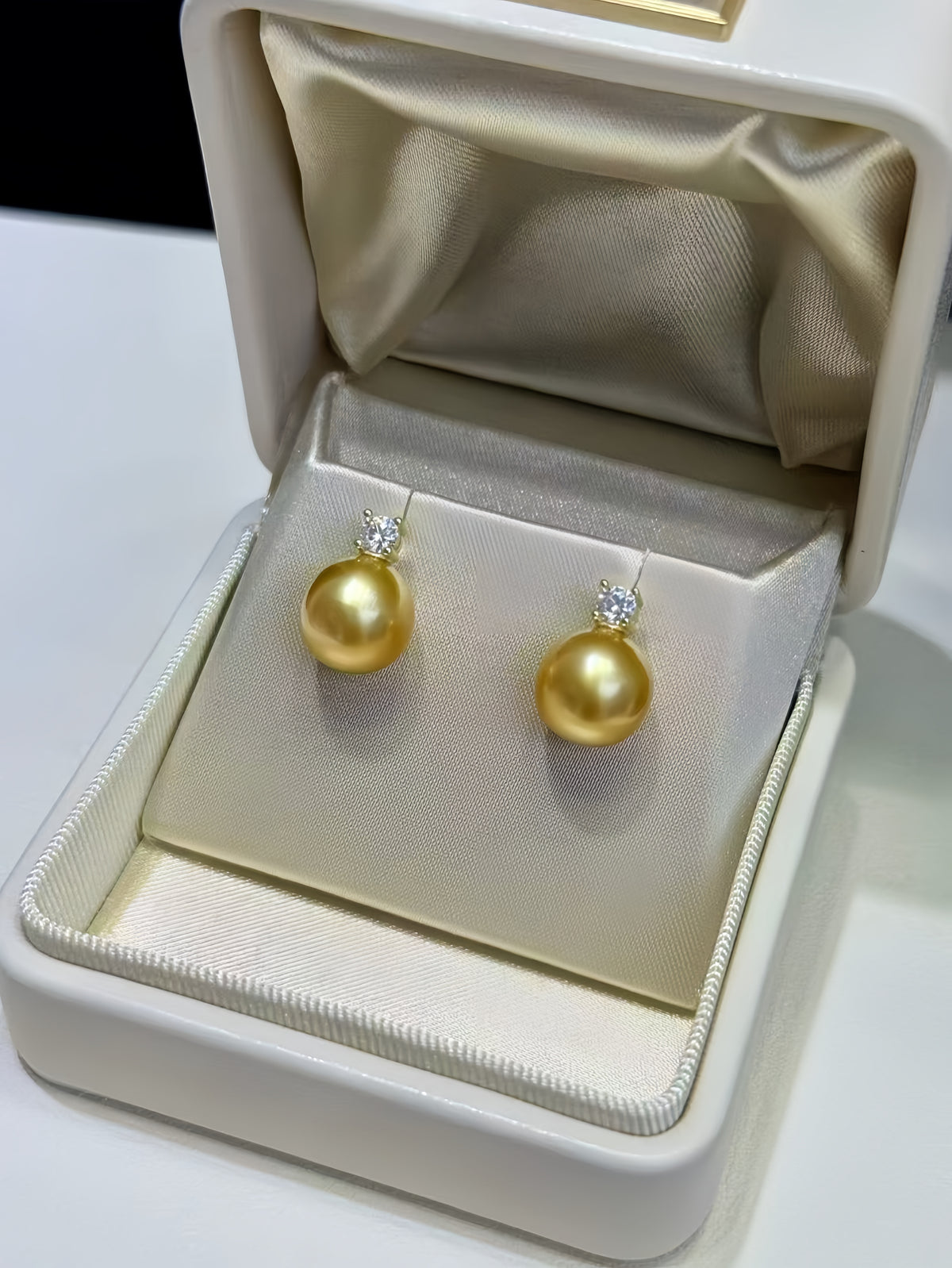 10-11mm South Sea Gold Pearl Earrings E.02