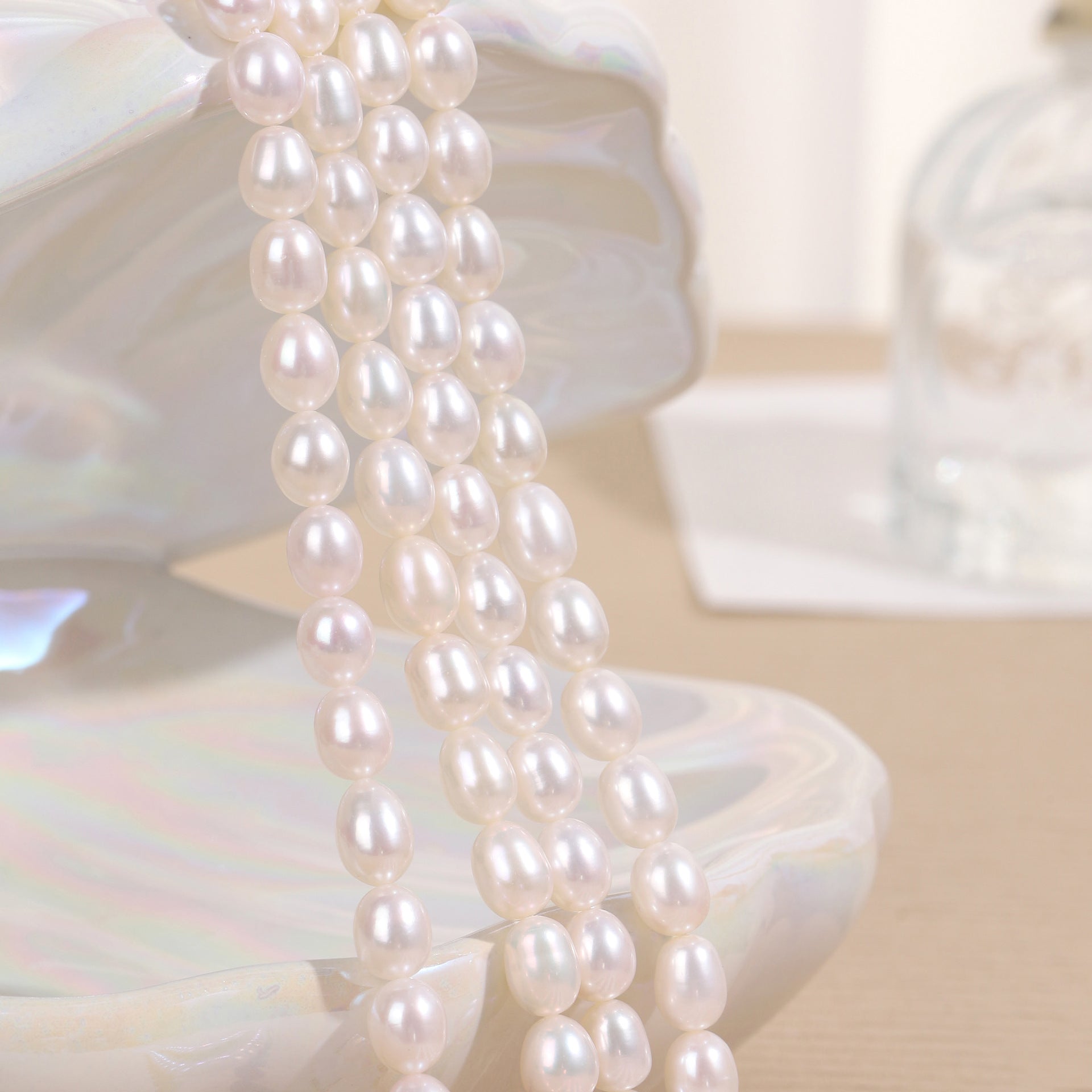 7-8mm Oval Pearl Strand
