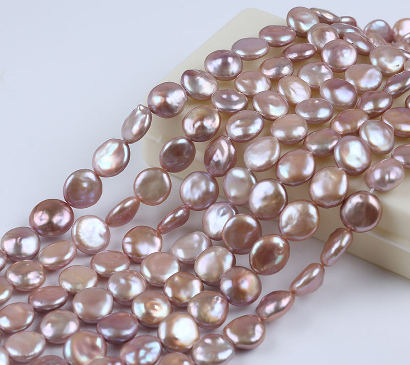 Purple Botton Pearl Strand 11-12mm