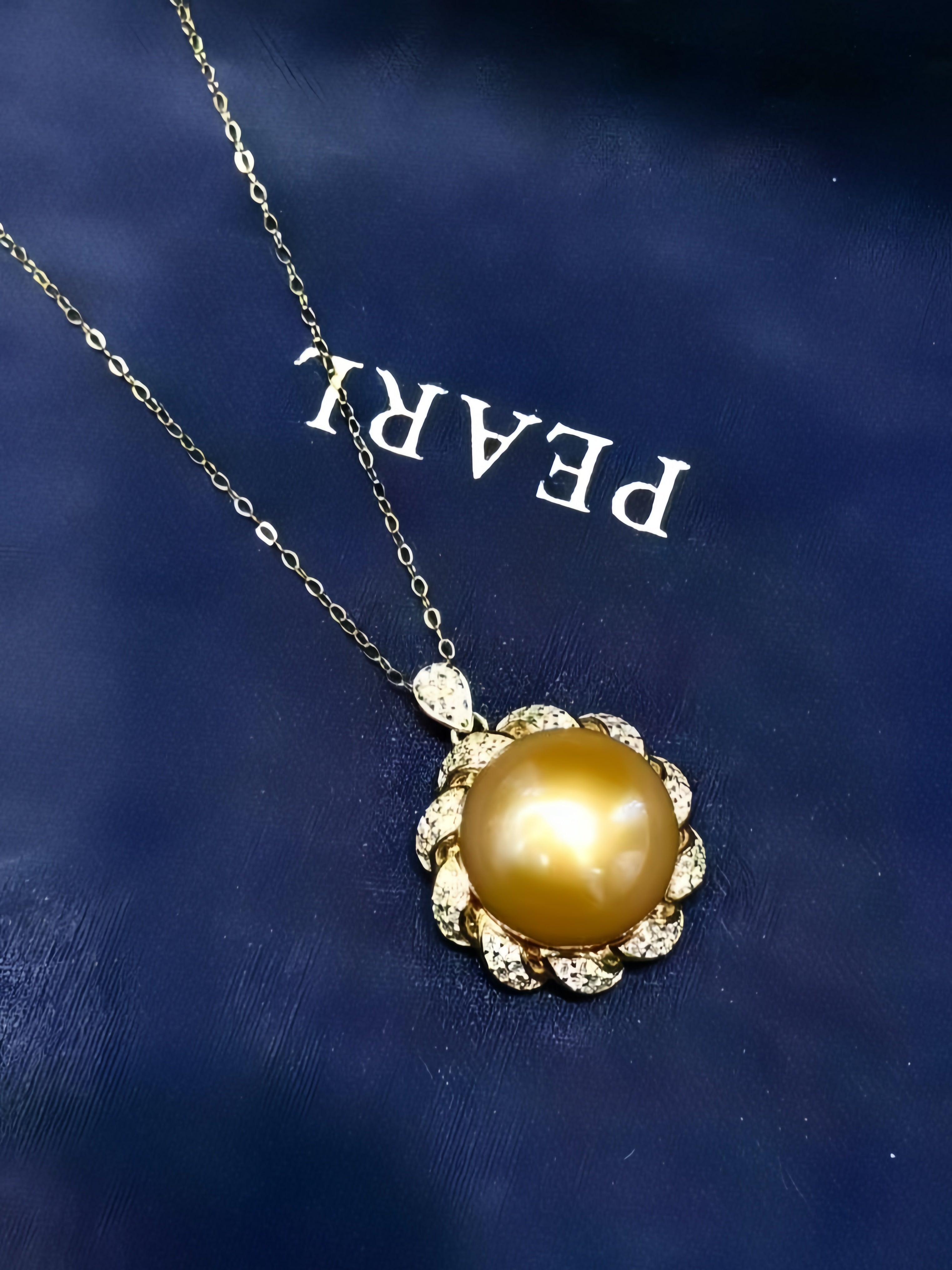 13-14mm South Sea Gold Pearl Pendant P.03