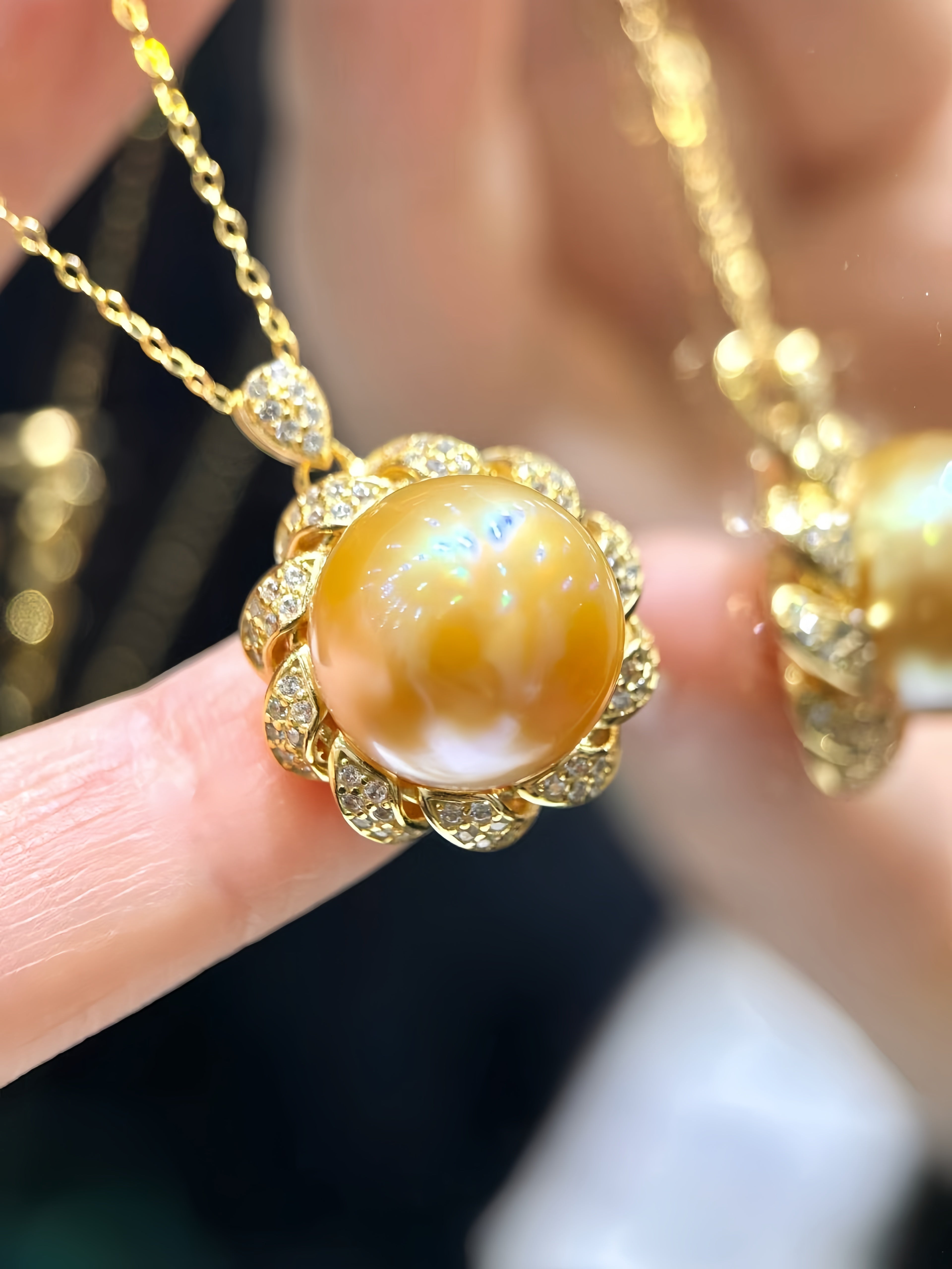 13-14mm South Sea Gold Pearl Pendant P.03