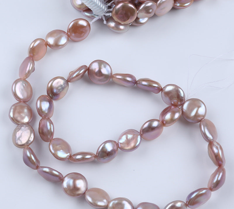 Purple Botton Pearl Strand 11-12mm