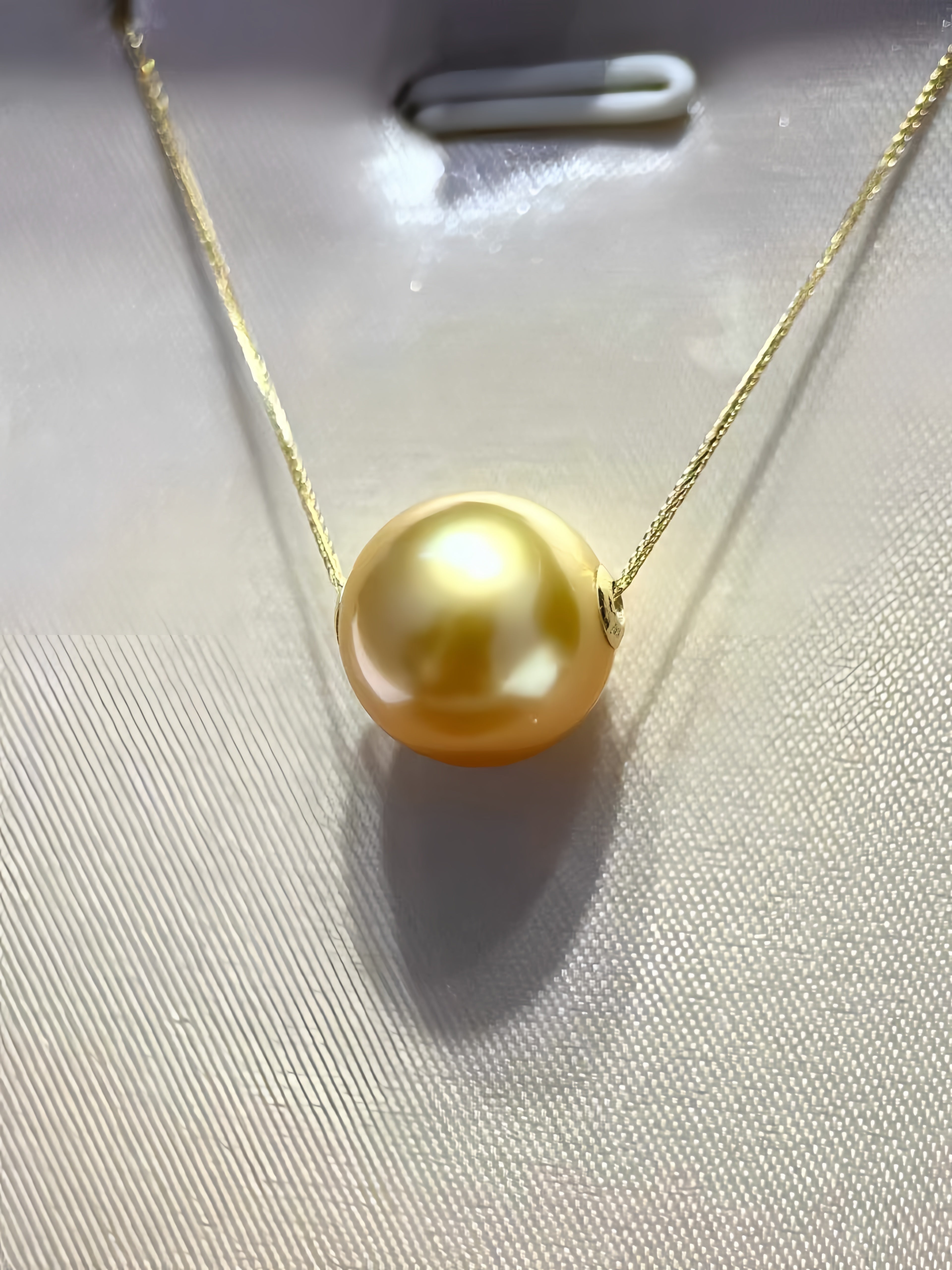 12-13mm South Sea Gold Pearl Necklace/18K Gold N.01