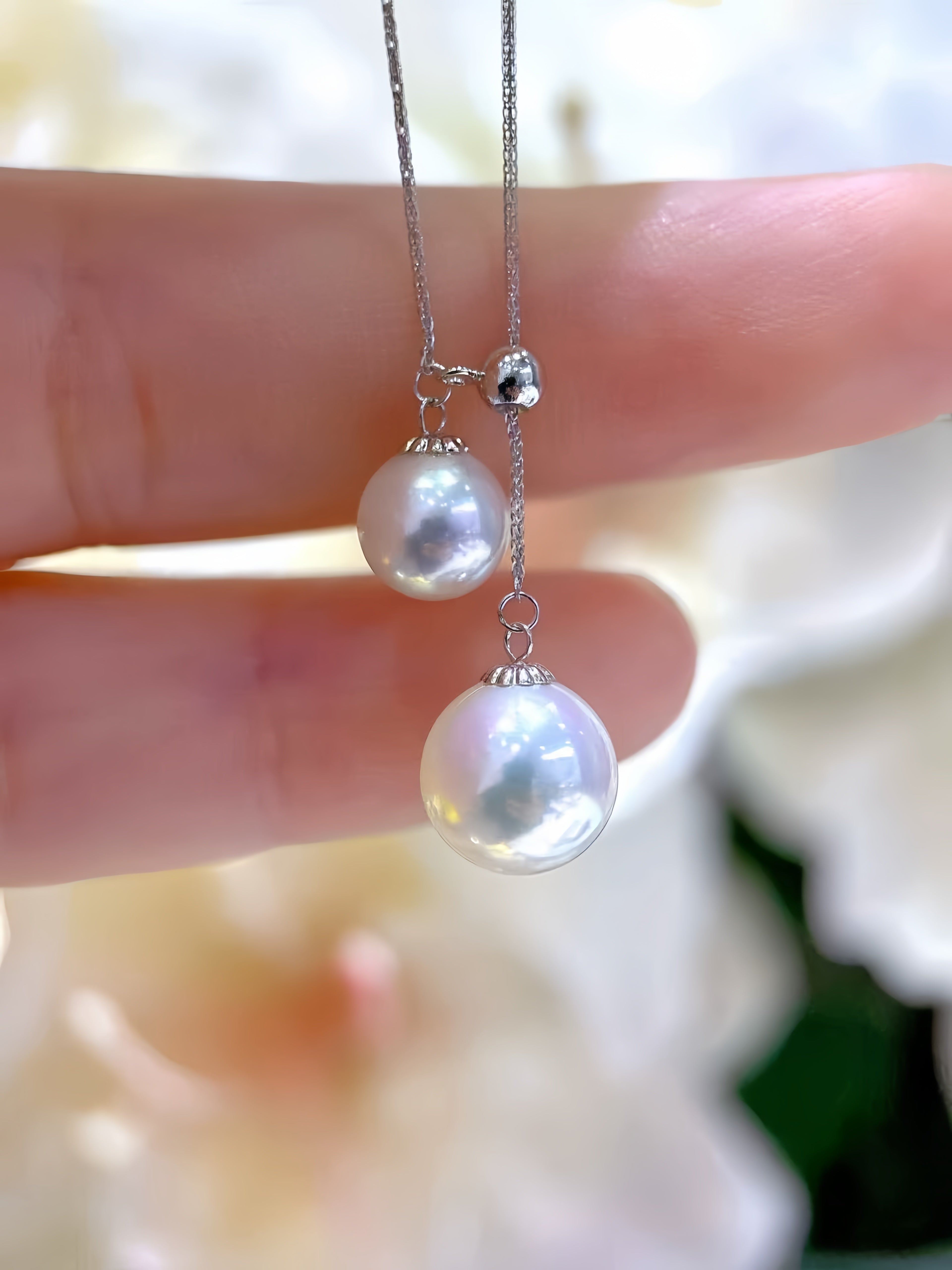 6mm&9mm Akoya Pearl Necklace/18K Gold N.01