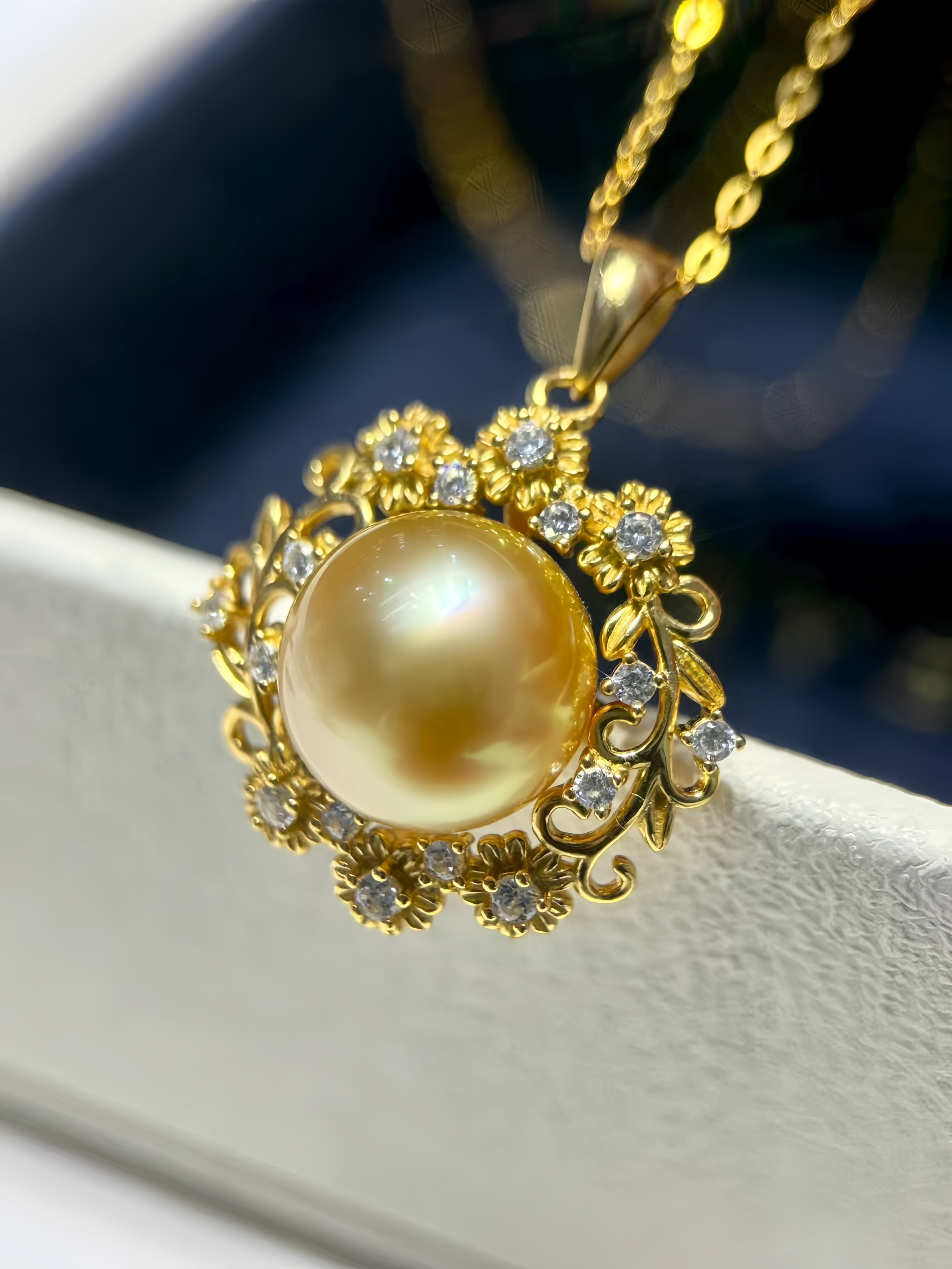 11-12mm South Sea Gold Pearl Pendant P.02