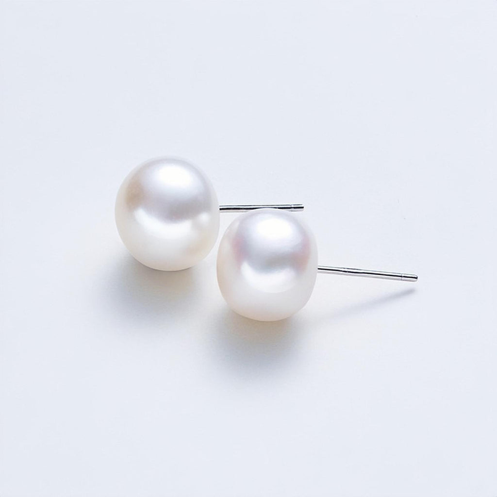Miore Silver Earrings For Women, Gold Plated 925 Sterling Silver Stud Earrings For Women With White Freshwater Pearls 6mm, Round Stud Earrings 9.5 X 9.5 Mm Delivered In Jewellery Box - Foto 2