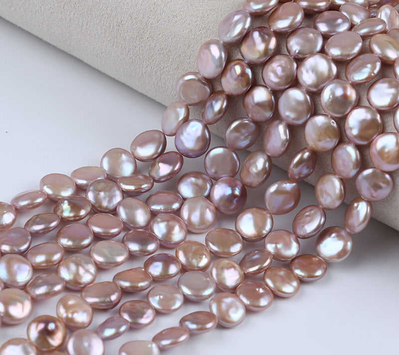 Purple Botton Pearl Strand 11-12mm