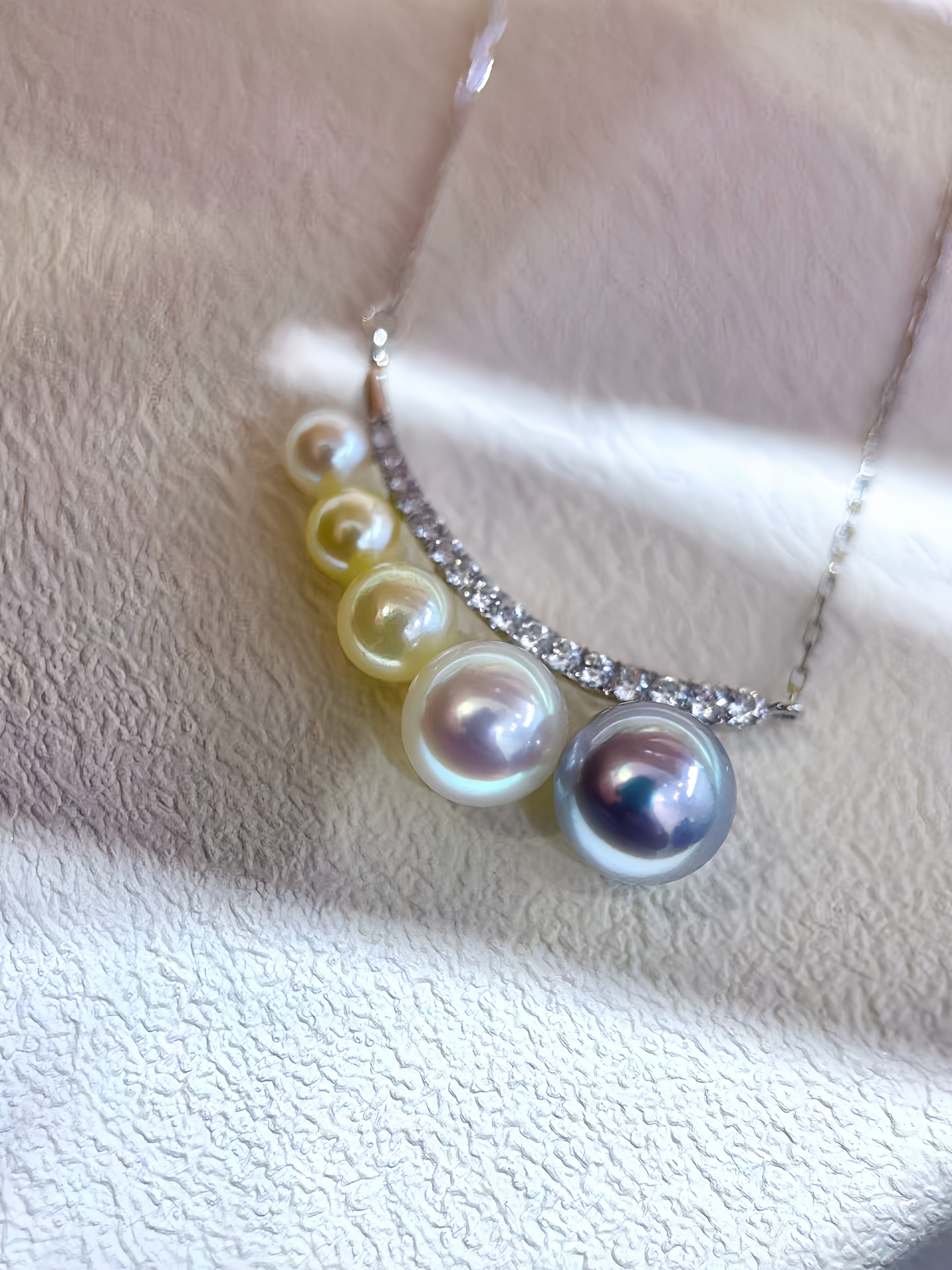 3mm-8mm Akoya Pearl Necklace/18K Gold N.01