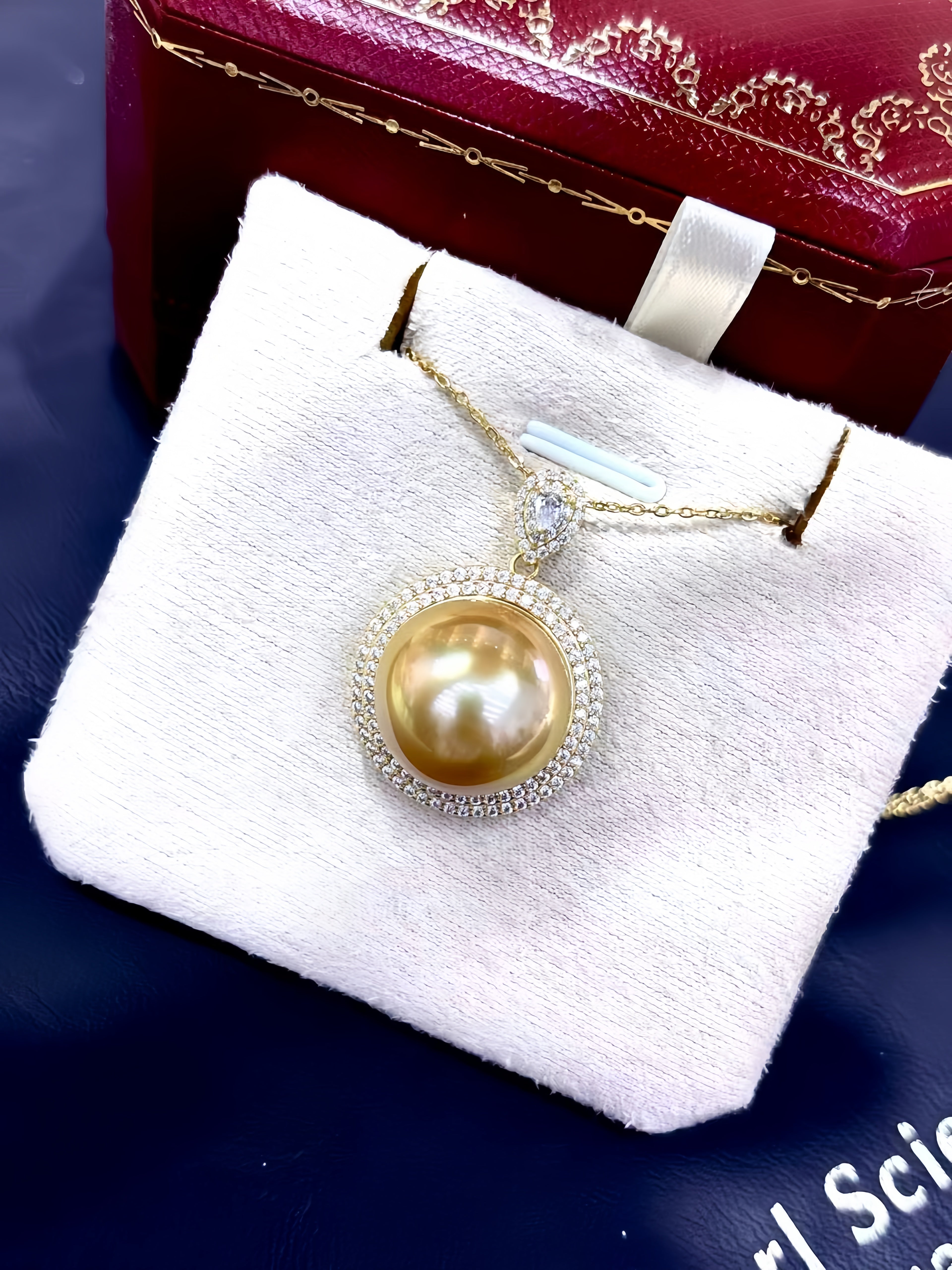 14-15mm South Sea Gold Pearl Pendant P.02