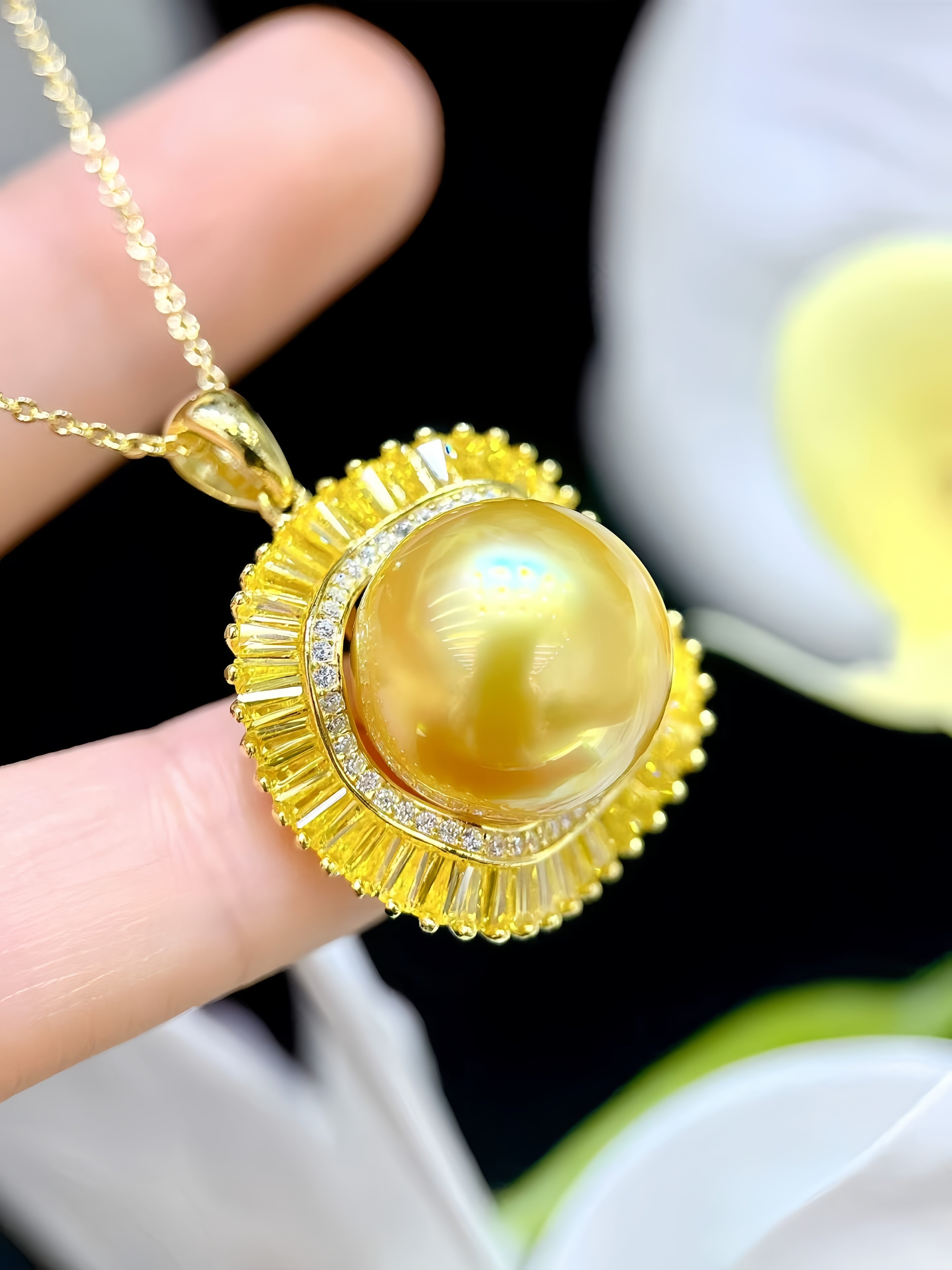 14-15mm South Sea Gold Pearl Pendant P.03