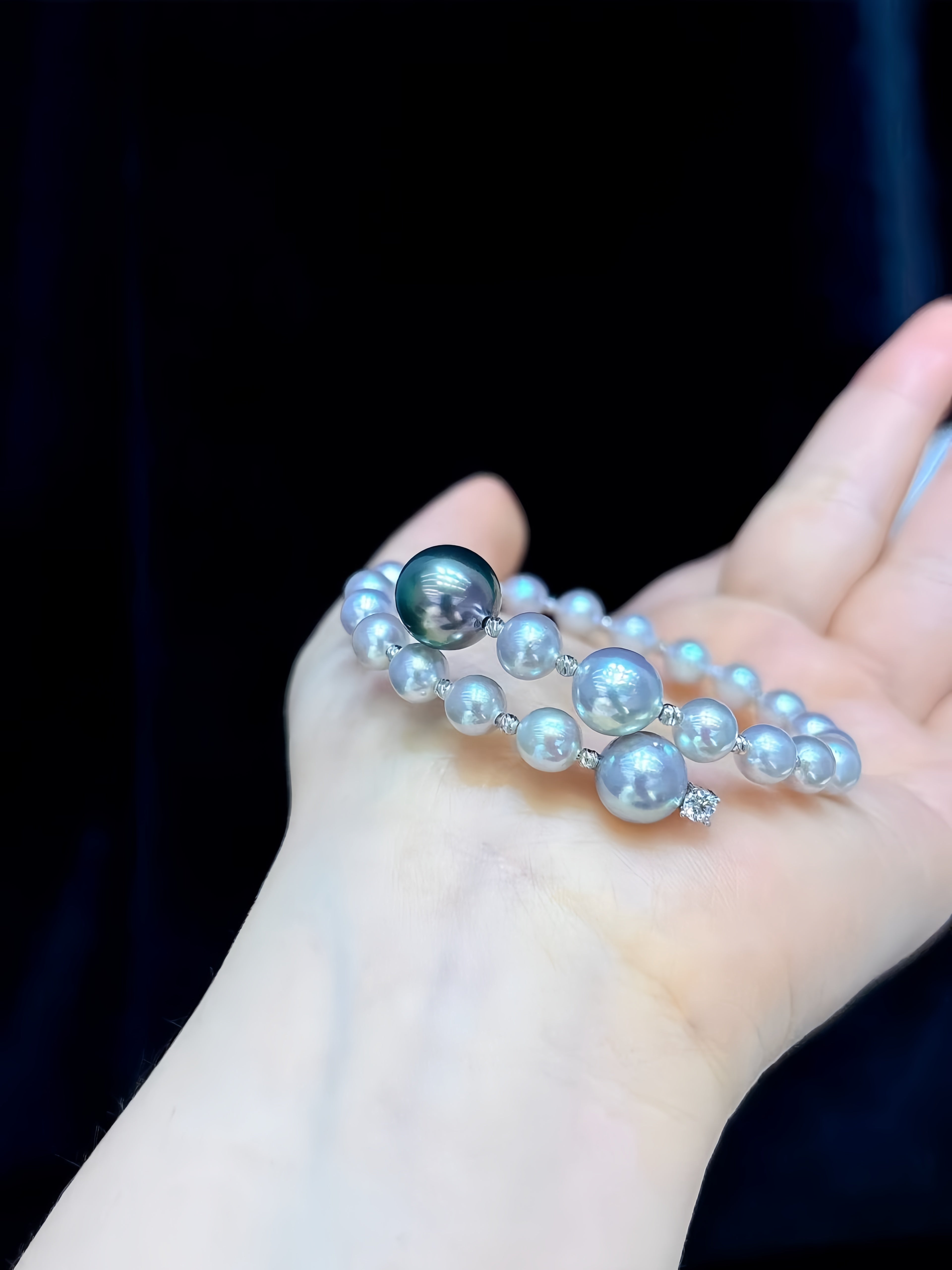 5mm-11mm Tahitian&Madama Pearl Bracelet B.01