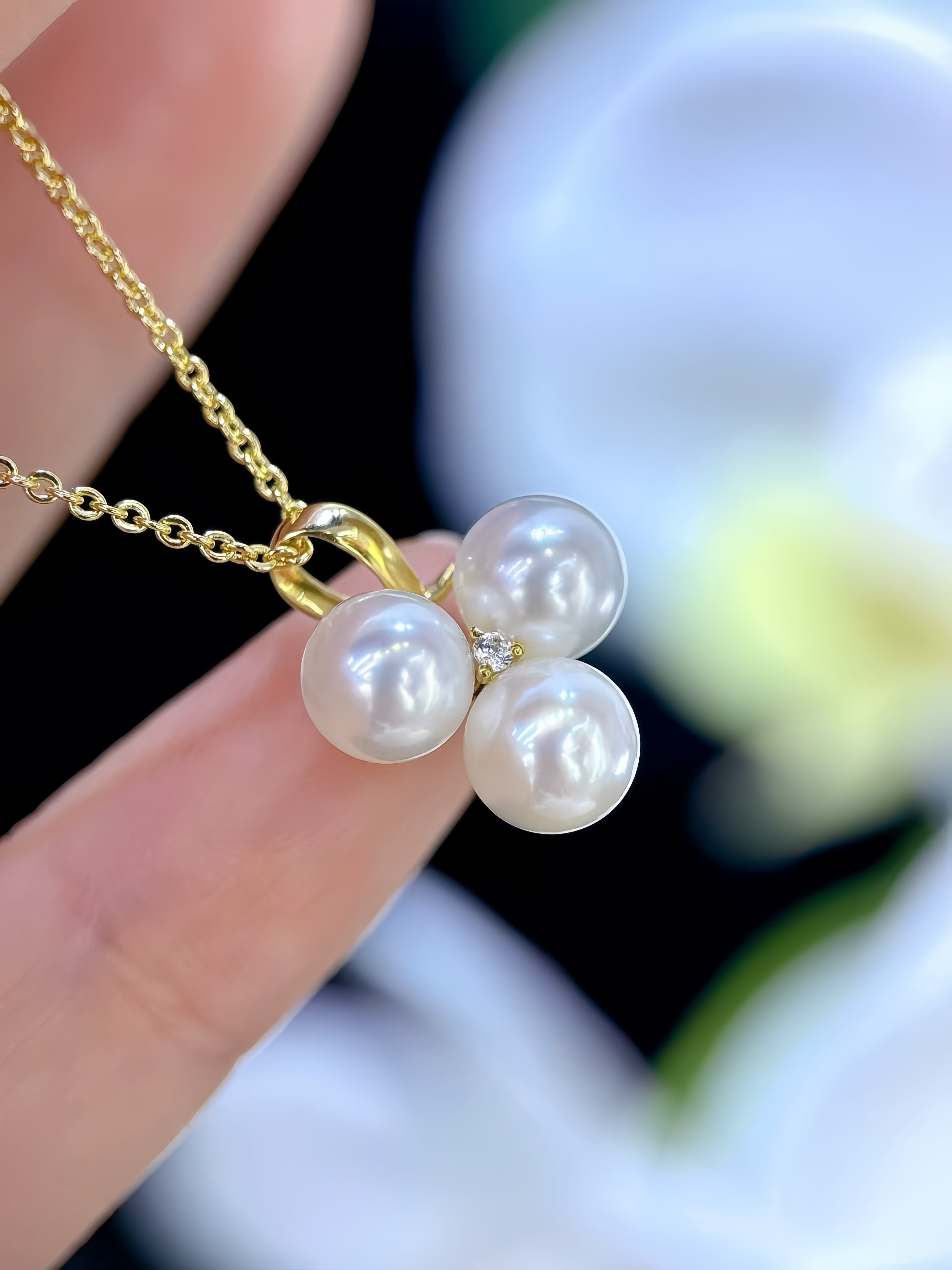 6-7mm Akoya Pearl Pendant/18K Gold P.01