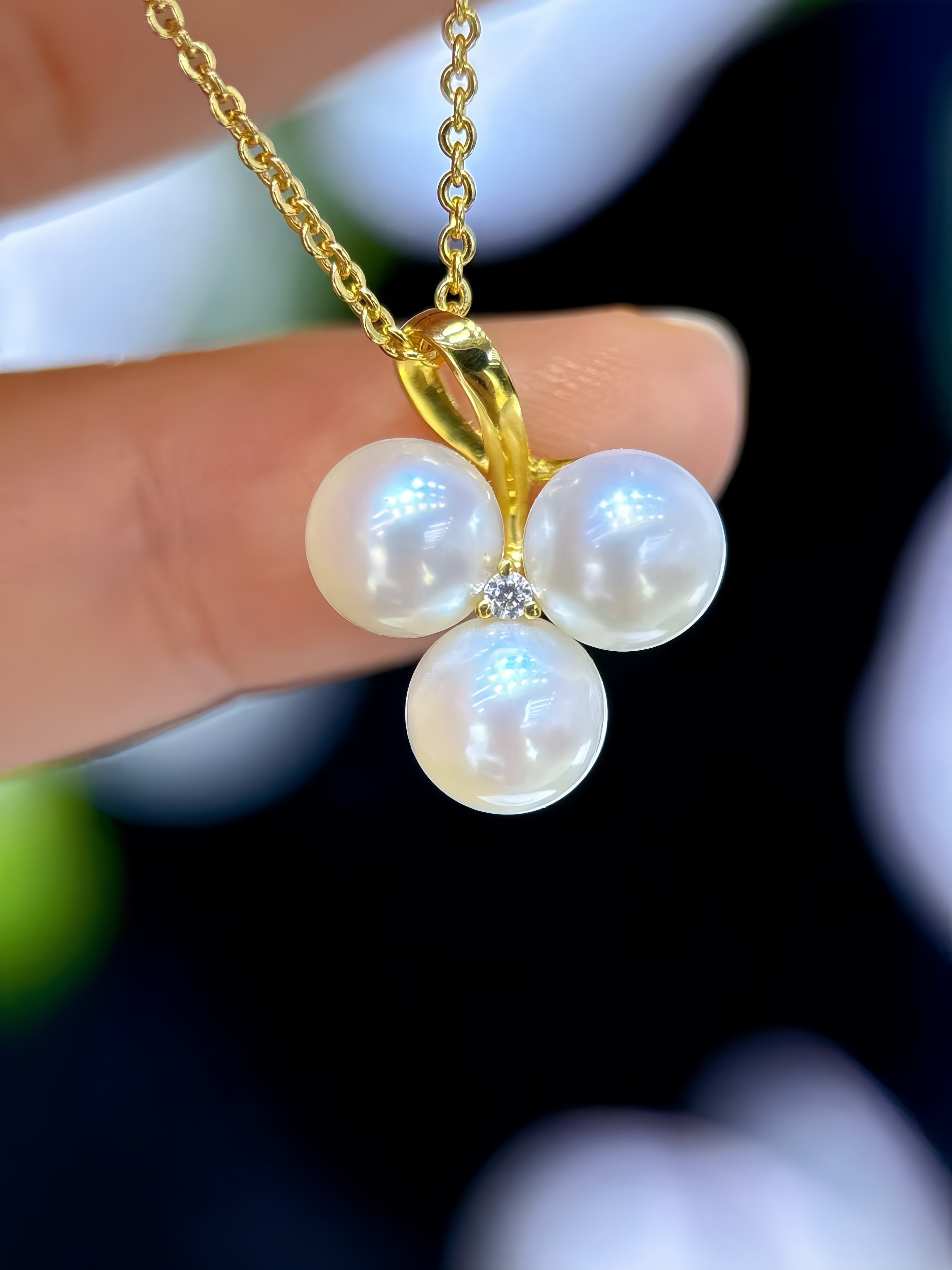 6-7mm Akoya Pearl Pendant/18K Gold P.01