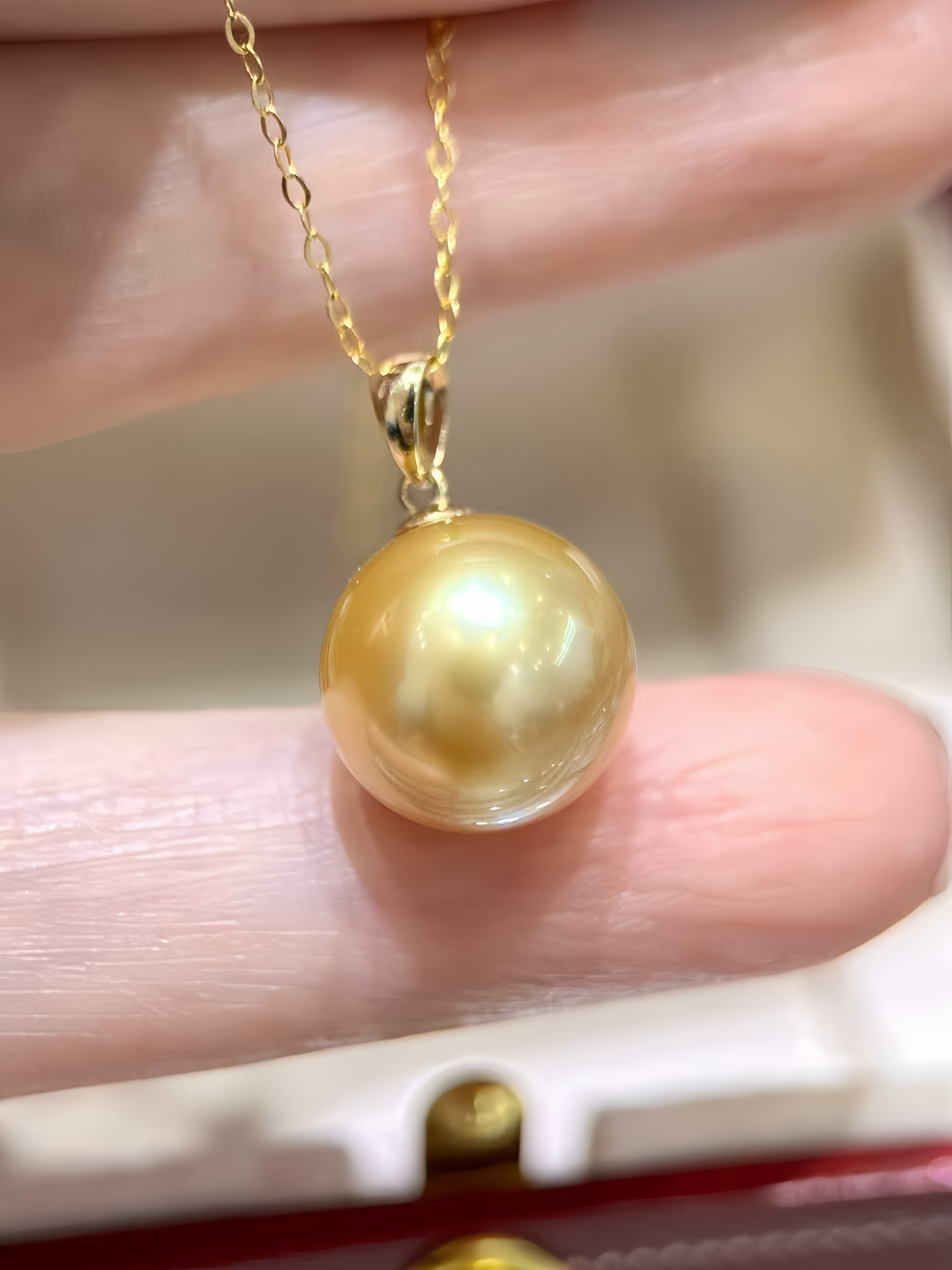 12-13mm South Sea Gold Pearl Pendant/18K Gold P.02