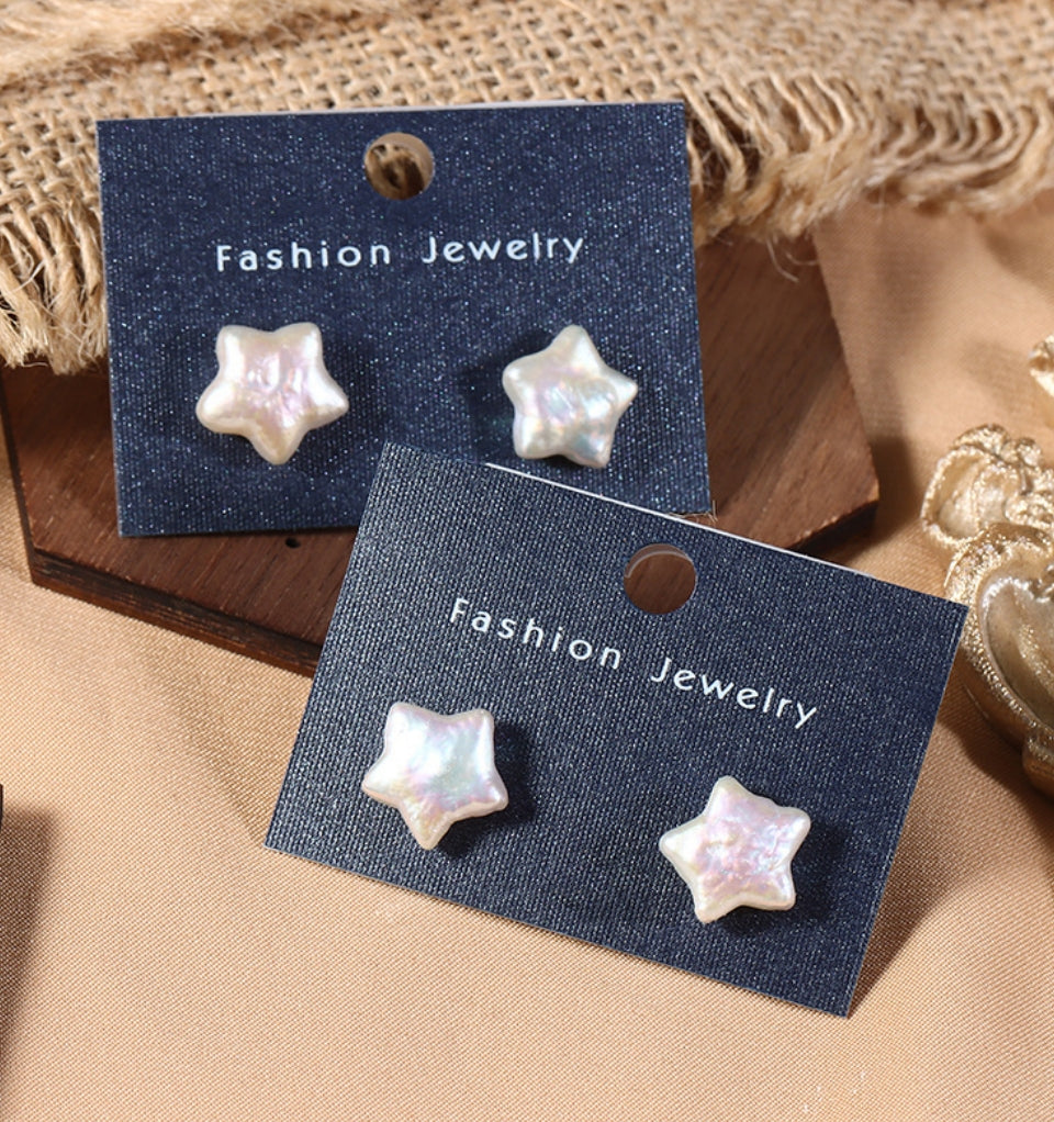 Alya's - Mini Star Pearl Earrings