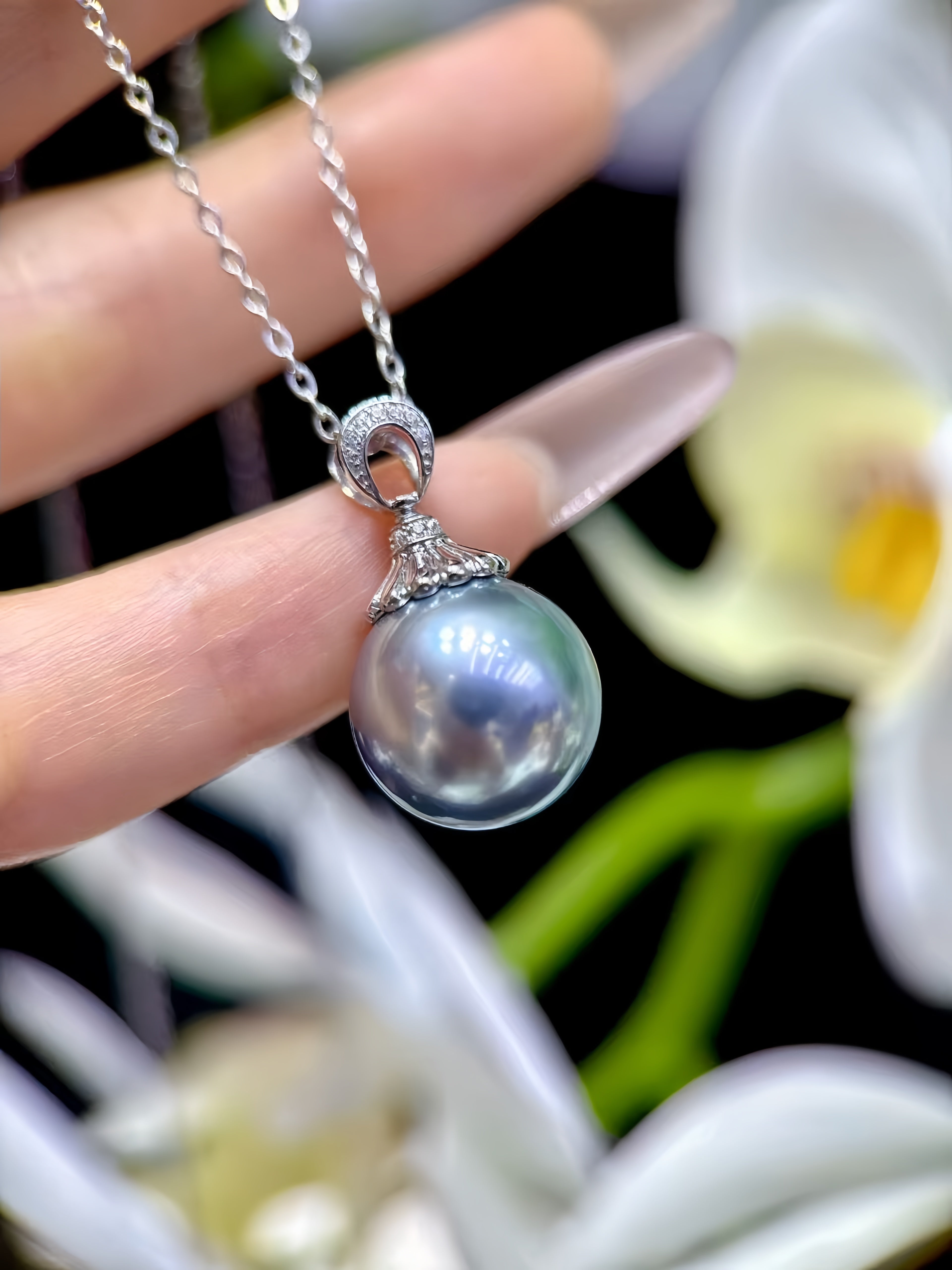 13-14mm Tahitian Pearl Pendant/18K Gold P.01