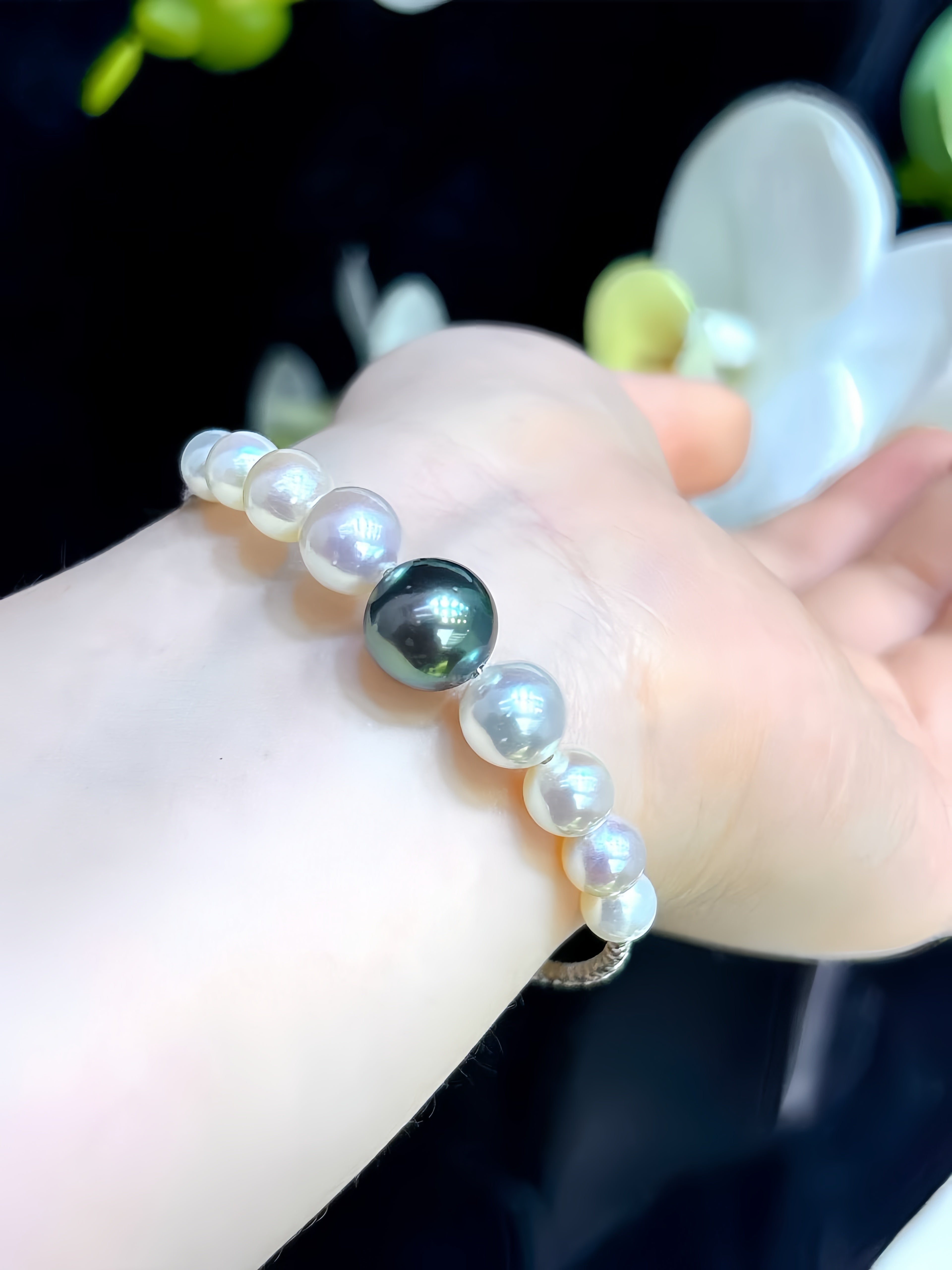 3mm-11mm Akoya&Tahitian Pearl Bracelet B.01